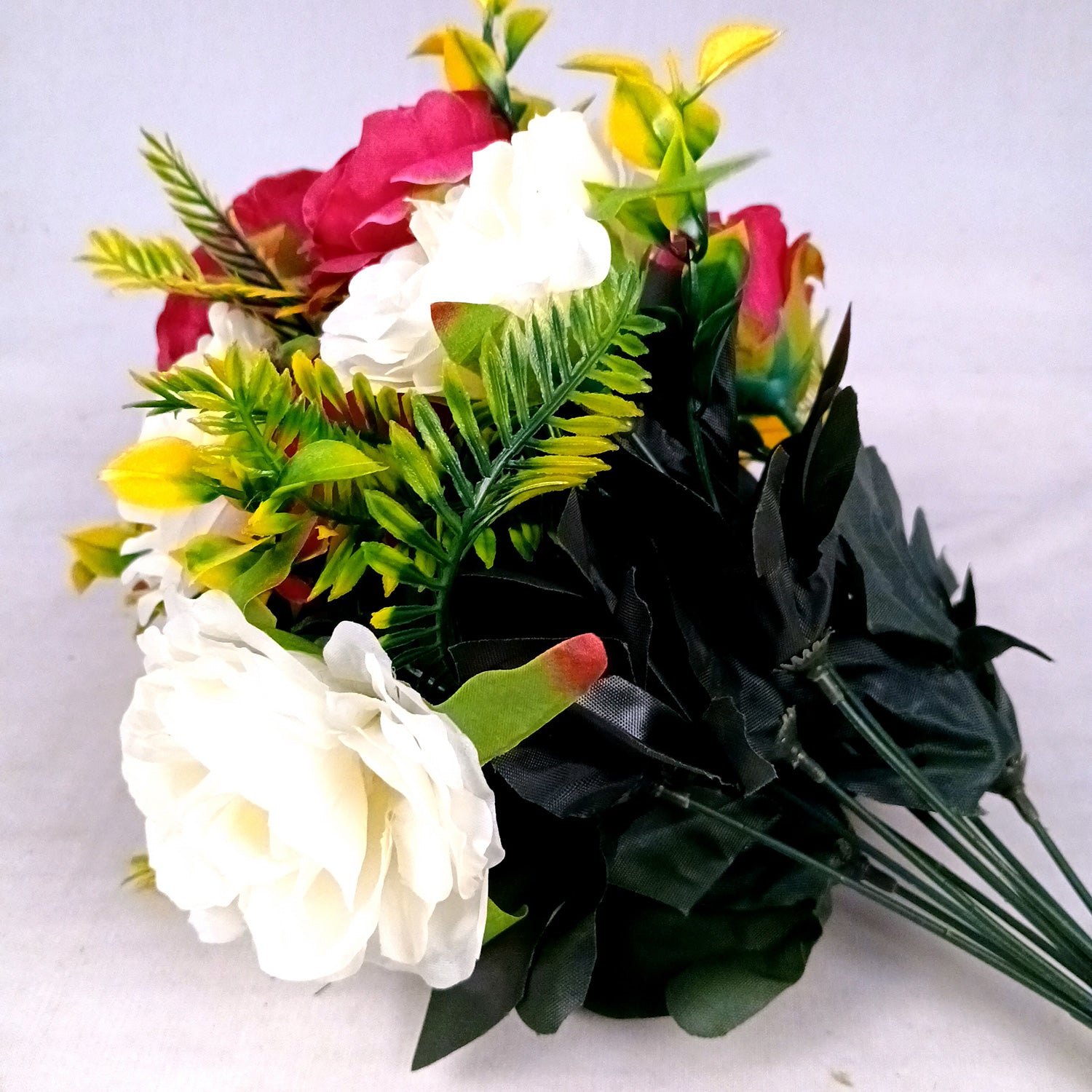 Artificial Flowers Rose Bunches for Vase Pot | Faux Flowers Stem - for Home Decor, Living Room, Office & Festivals Decoration (Vase Not Included) - 16 Inch - Apkamart #Style_Design 2