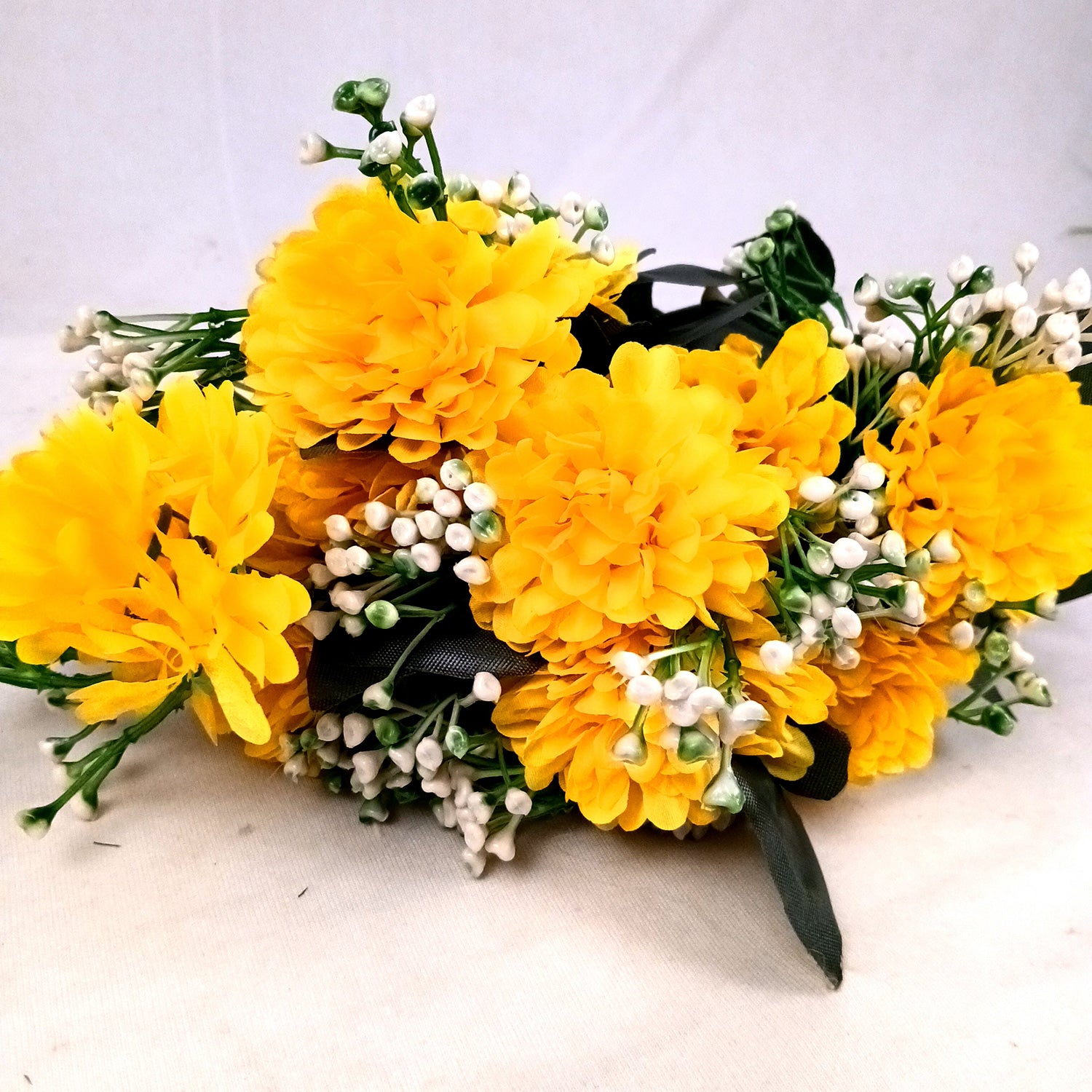 Artificial Flower Bouquet | Faux Flowers & Plants Bunch - for Table Vase, Pot, Home Decor, Living Room, Side Table Center piece Decoration - Apkamart #Color_Yellow