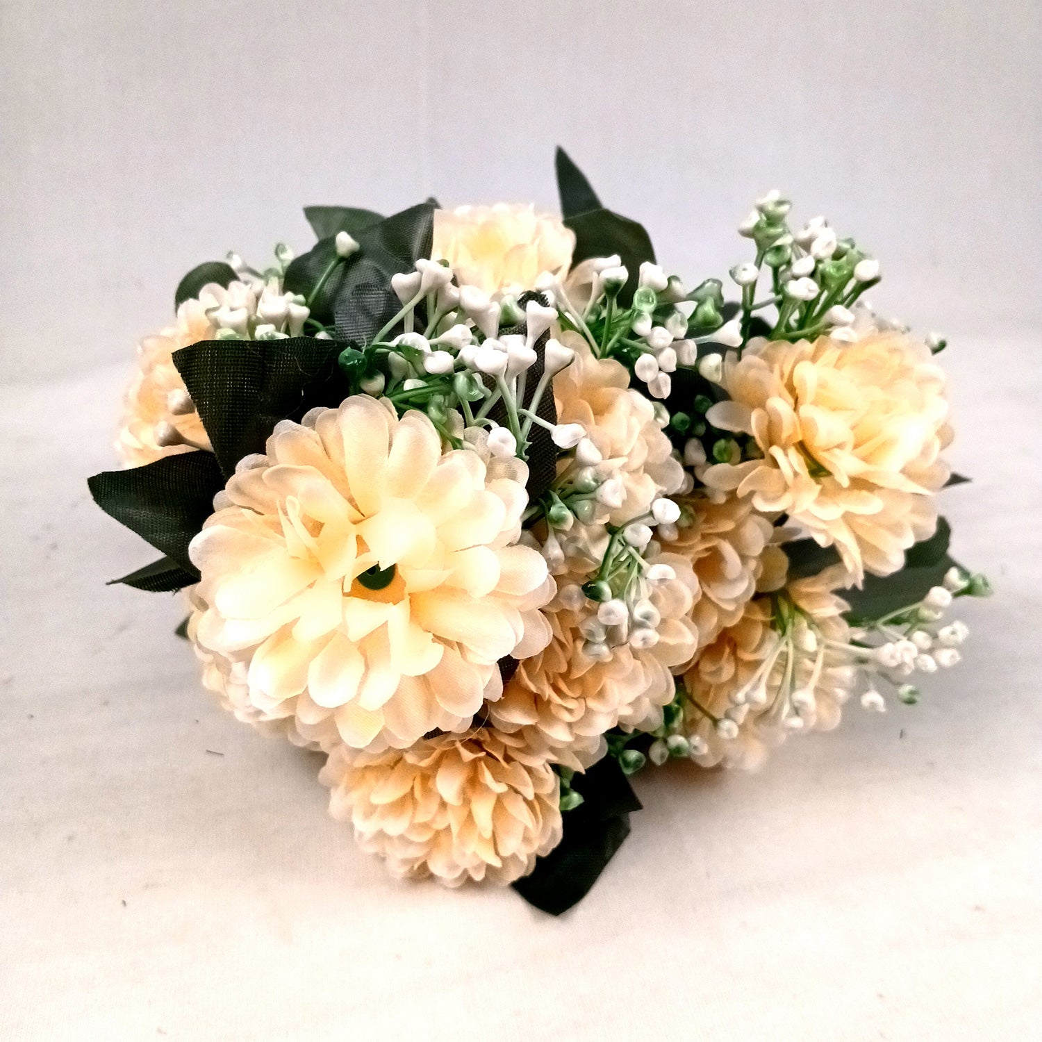 Artificial Flower Plant With Vase Pot | Decorative Flowers Bunch & Stems - for Table Vase, Pot, Home Decor, Living Room, Side Table Centerpiece & Festival Decoration - Apkamart #Colour_Orange