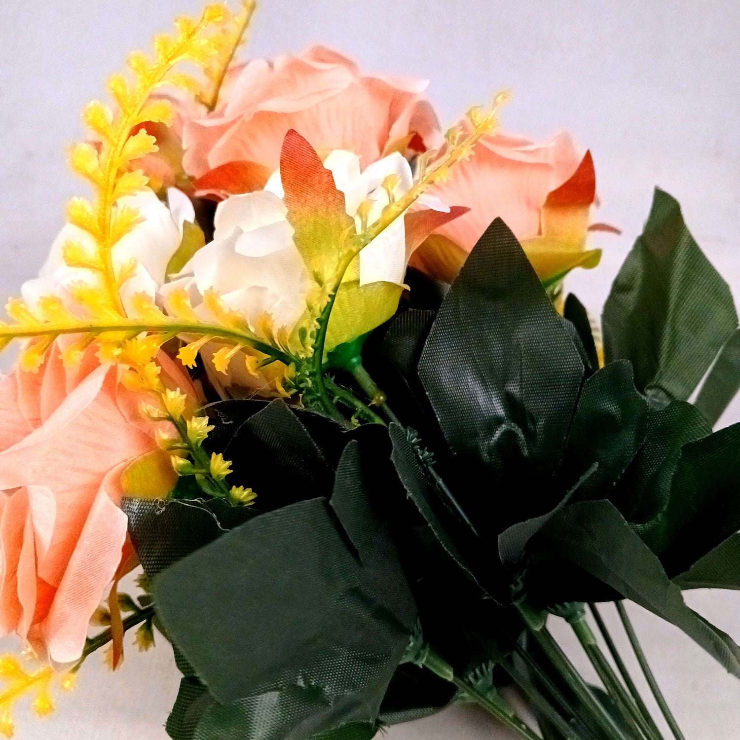 Artificial Flowers Rose Bunches for Vase Pot | Faux Flowers Stem - for Home Decor, Living Room, Office & Festivals Decoration (Vase Not Included) - 16 Inch - Apkamart #Style_Design 2