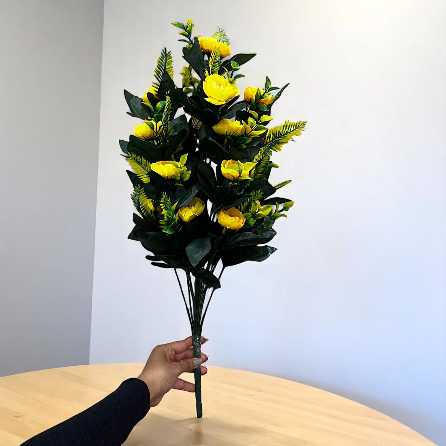 Artificial Flower Bouquets | Fake Flowers Bunch / Sticks - for Vase, Home, Bedroom, Balcony, Office Corner, Living Room (Vase Not Included) - 26 Inch - Apkamart #Colour_Yellow