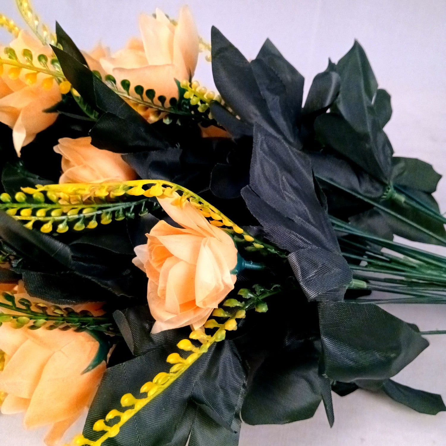 Artificial Flower Rose Bouquets | Faux Flowers Bunch - for Table Vase, Pot, Home Decor, Living Room, Side Table Centerpiece - 26 Inch - Apkamart #Colour_Orange