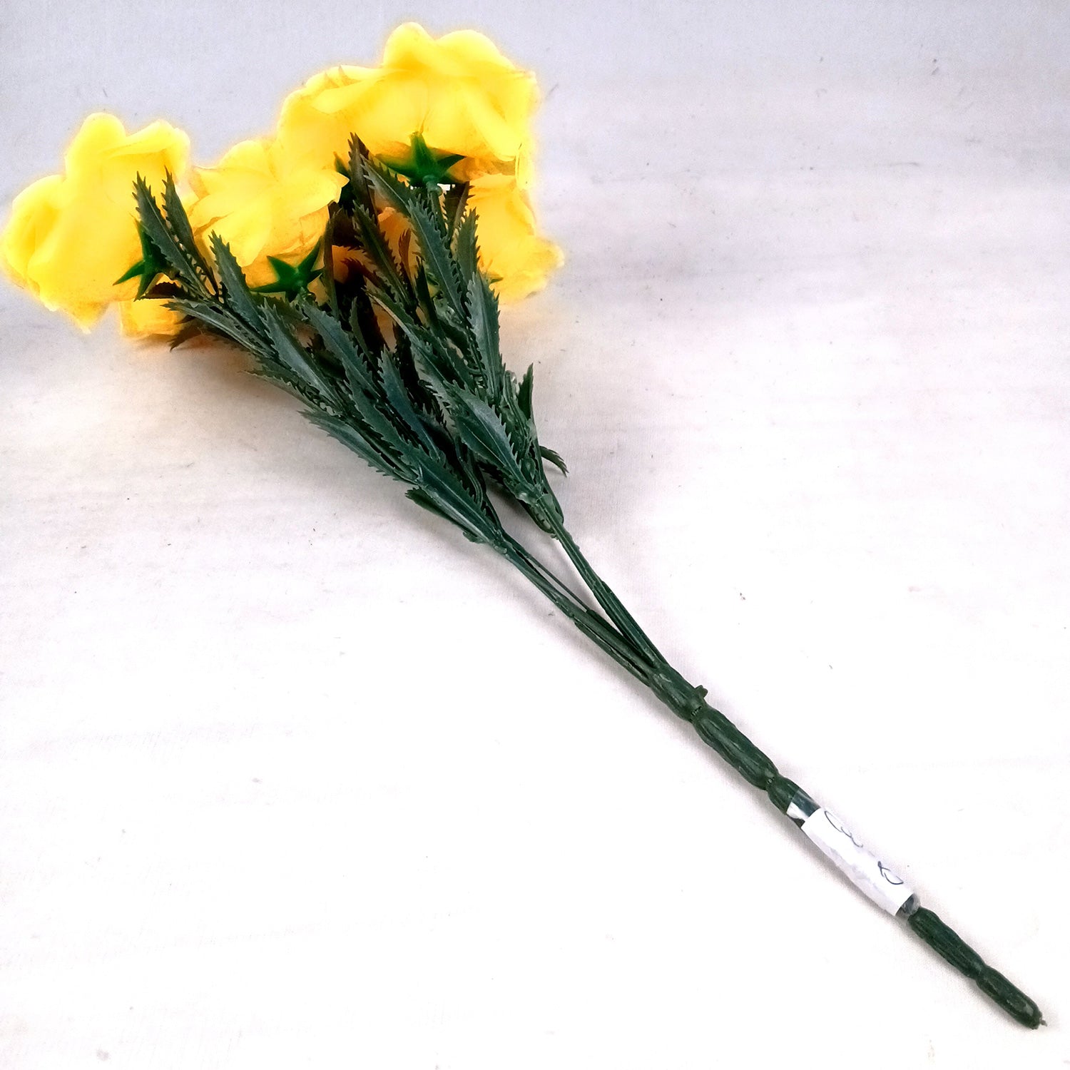 Artificial Flowers Rose Bunches for Vase Pot | Faux Flowers Sticks / Bouquet - for Home Decor, Living Room & Festivals Decoration (Vase Not Included) - 18 Inch - Apkamart #Colour_Yellow