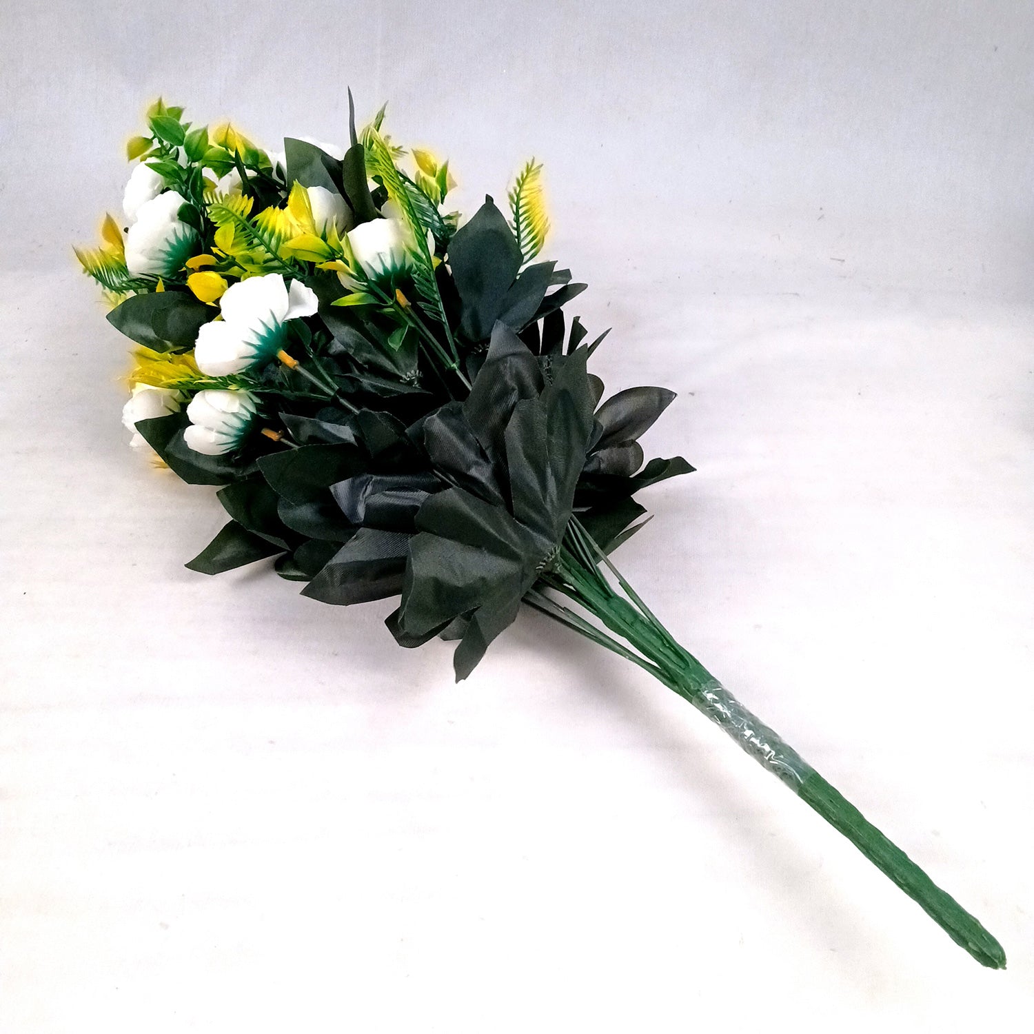 Artificial Flower Bouquets | Fake Flowers Bunch / Sticks - for Vase, Home, Bedroom, Balcony, Office Corner, Living Room (Vase Not Included) - 26 Inch - Apkamart #Colour_White