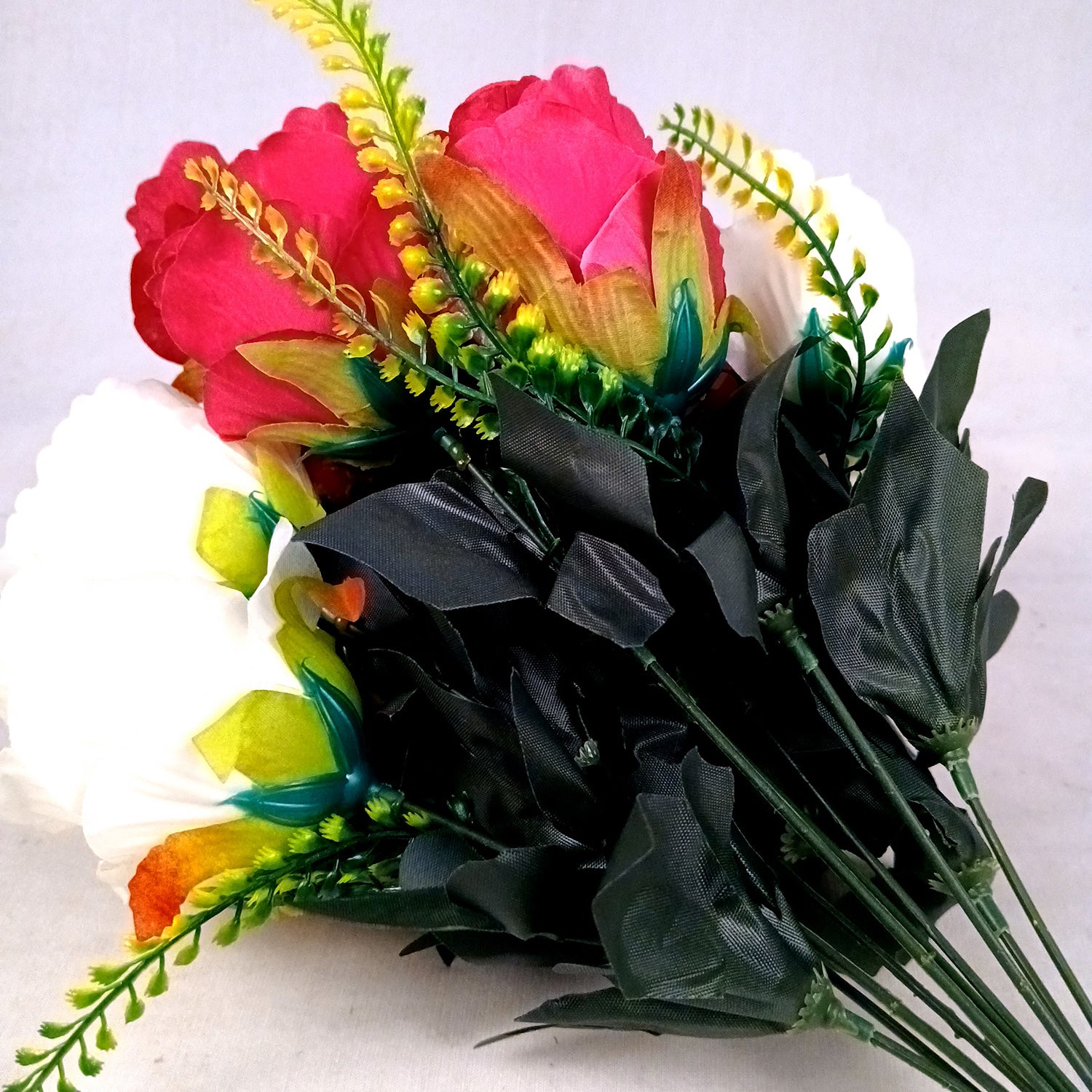 Artificial Flower Wall Hanging | Fake Creeper Flowers With Metal Stand Wall Mount - for Home Decor, Living Room, Balcony, Entrance Decoration - Apkamart #Style_Design 1