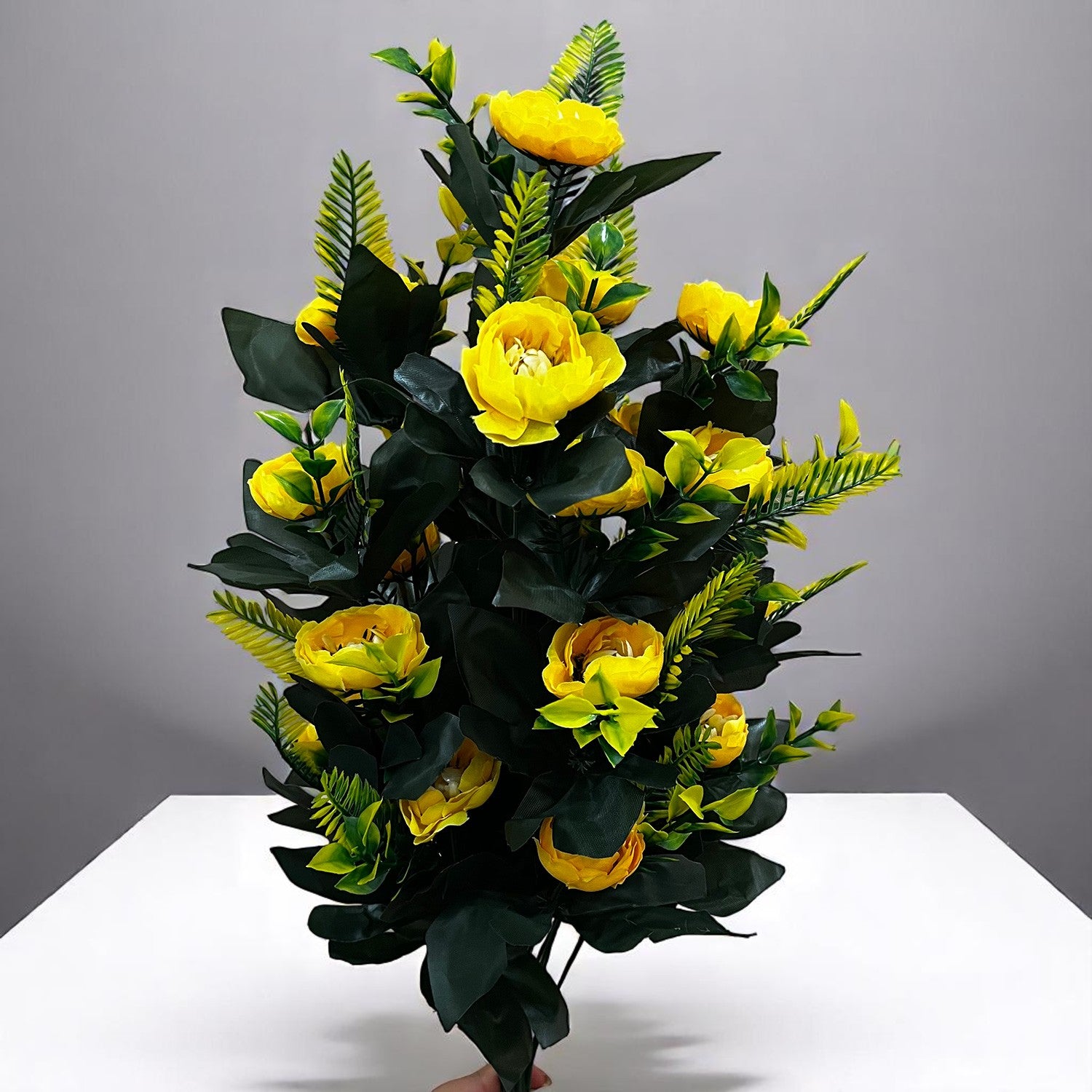 Artificial Flower Bouquets | Fake Flowers Bunch / Sticks - for Vase, Home, Bedroom, Balcony, Office Corner, Living Room (Vase Not Included) - 26 Inch - Apkamart #Colour_Yellow