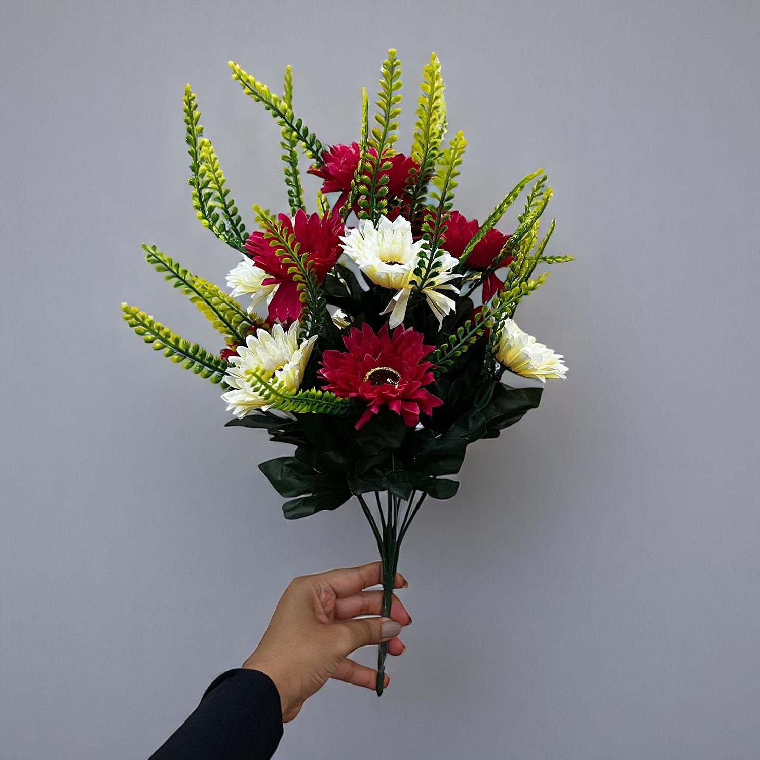 Artificial Flowers - Gerbera Daisy Bunches | Faux Flower Sticks - for Home Decor, Living Room, Office & Festivals Decoration (Vase Not Included) - 14 Inch - Apkamart #Style_Design 2