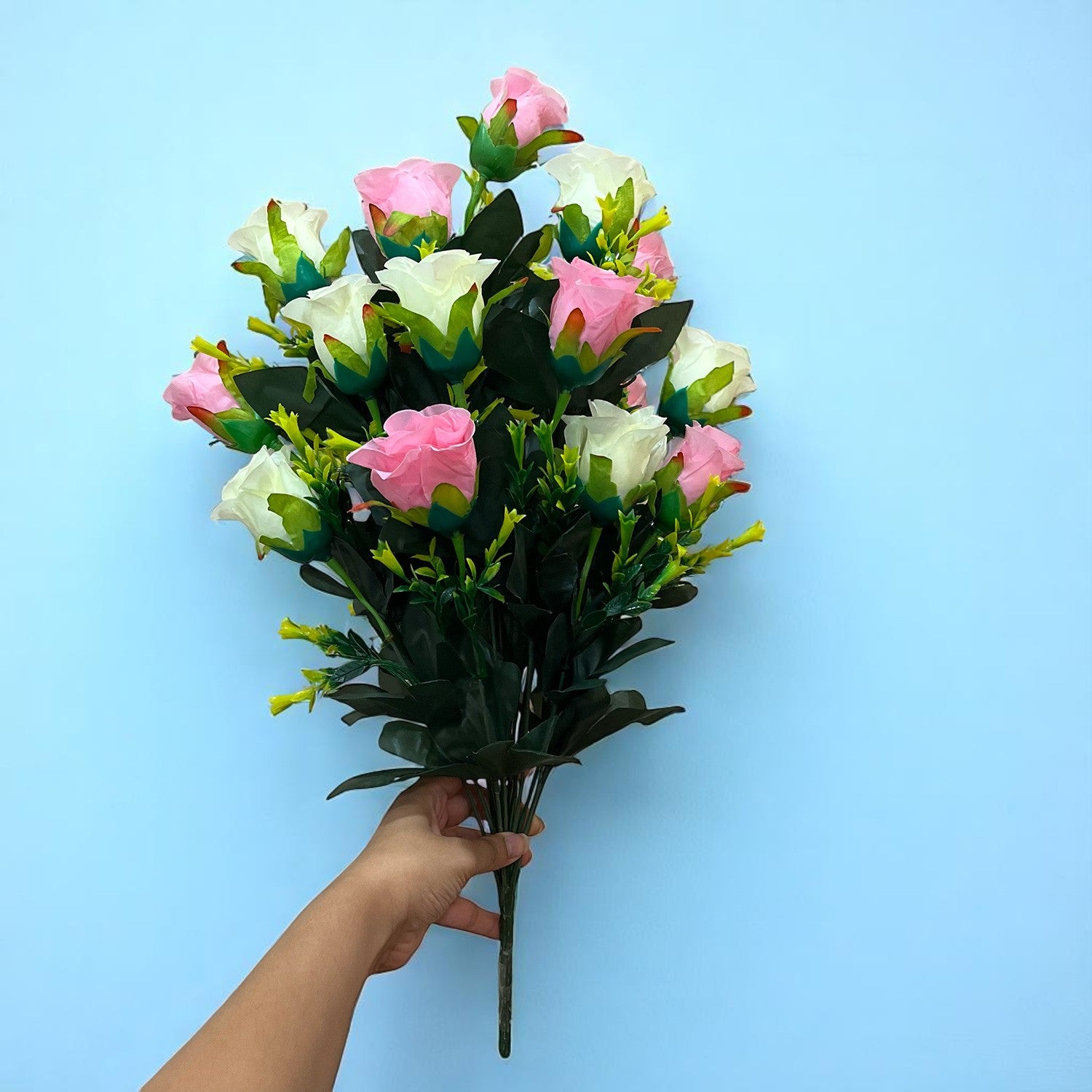 Artificial Flower Bouquets | Faux Flowers Bunch - for Table Vase, Pot, Home Decor, Living Room, Side Table Centerpiece - 29 Inch - Apkamart #Style_Design 1