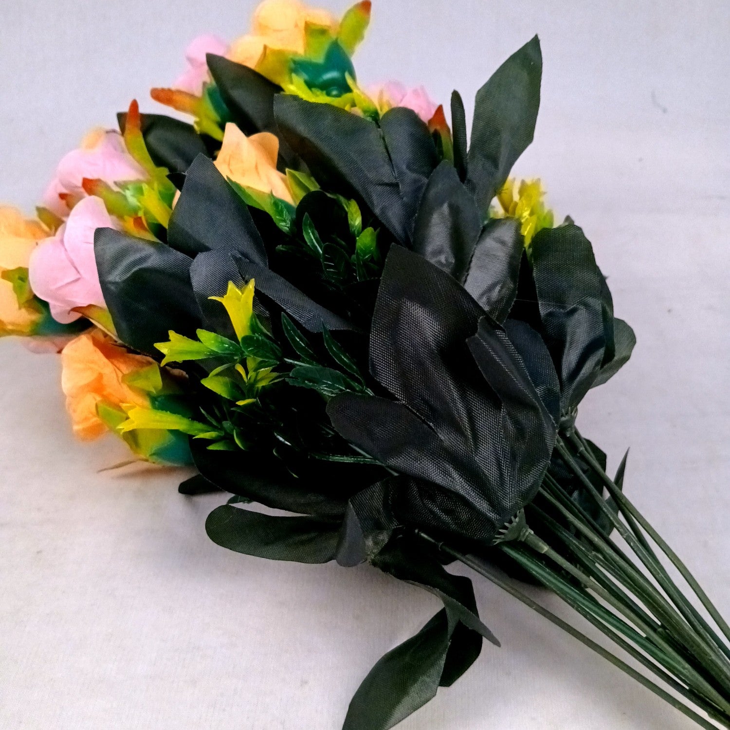 Artificial Rose Flower Bouquets | Faux Flowers Bunch - for Table Vase, Pot, Home Decor, Side Table Centerpiece - 29 Inch - Apkamart #Style_Design 1