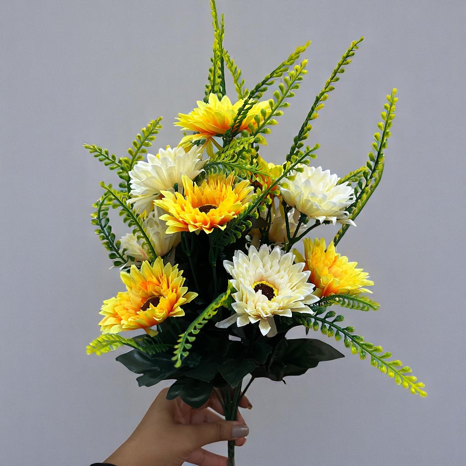 Artificial Flowers - Gerbera Daisy Bunches | Faux Flower Sticks - for Home Decor, Living Room & Festivals Decoration (Vase Not Included) - 14 Inch - Apkamart #Style_Design 1