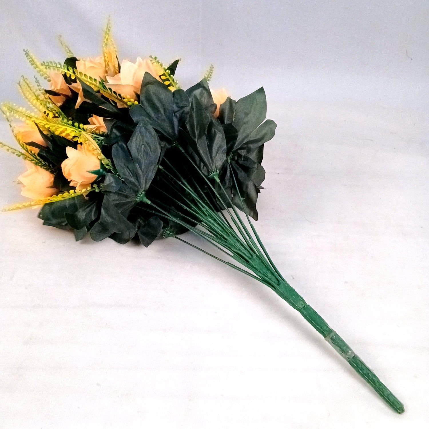Artificial Flower Rose Bouquets | Faux Flowers Bunch - for Table Vase, Pot, Home Decor, Living Room, Side Table Centerpiece - 26 Inch - Apkamart #Colour_Orange