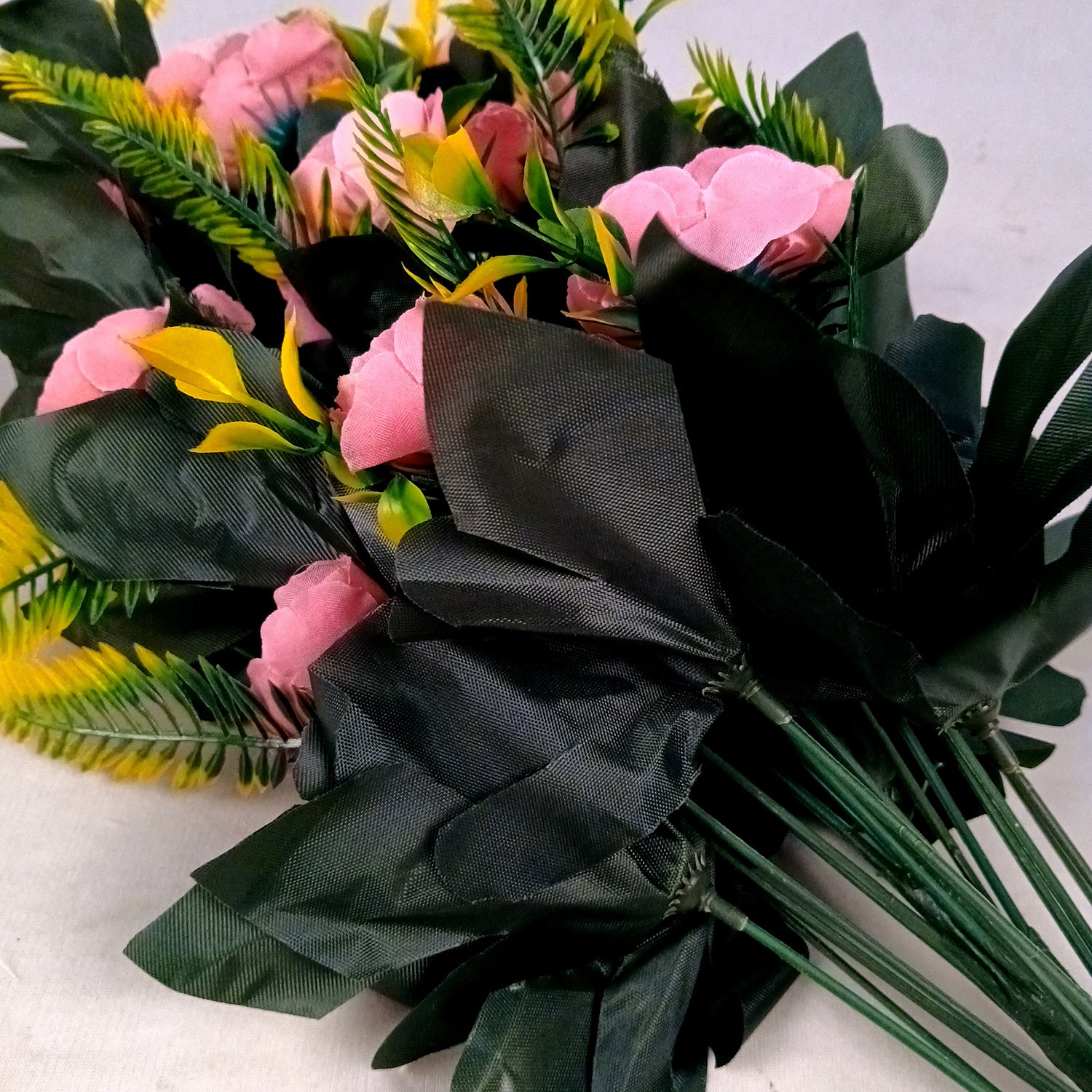 Artificial Flower Bouquets | Fake Flowers Bunch - for Vase, Home, Bedroom, Balcony, Office Corner, Living Room Decoration (Vase Not Included) - 26 Inch - Apkamart #Colour_Pink