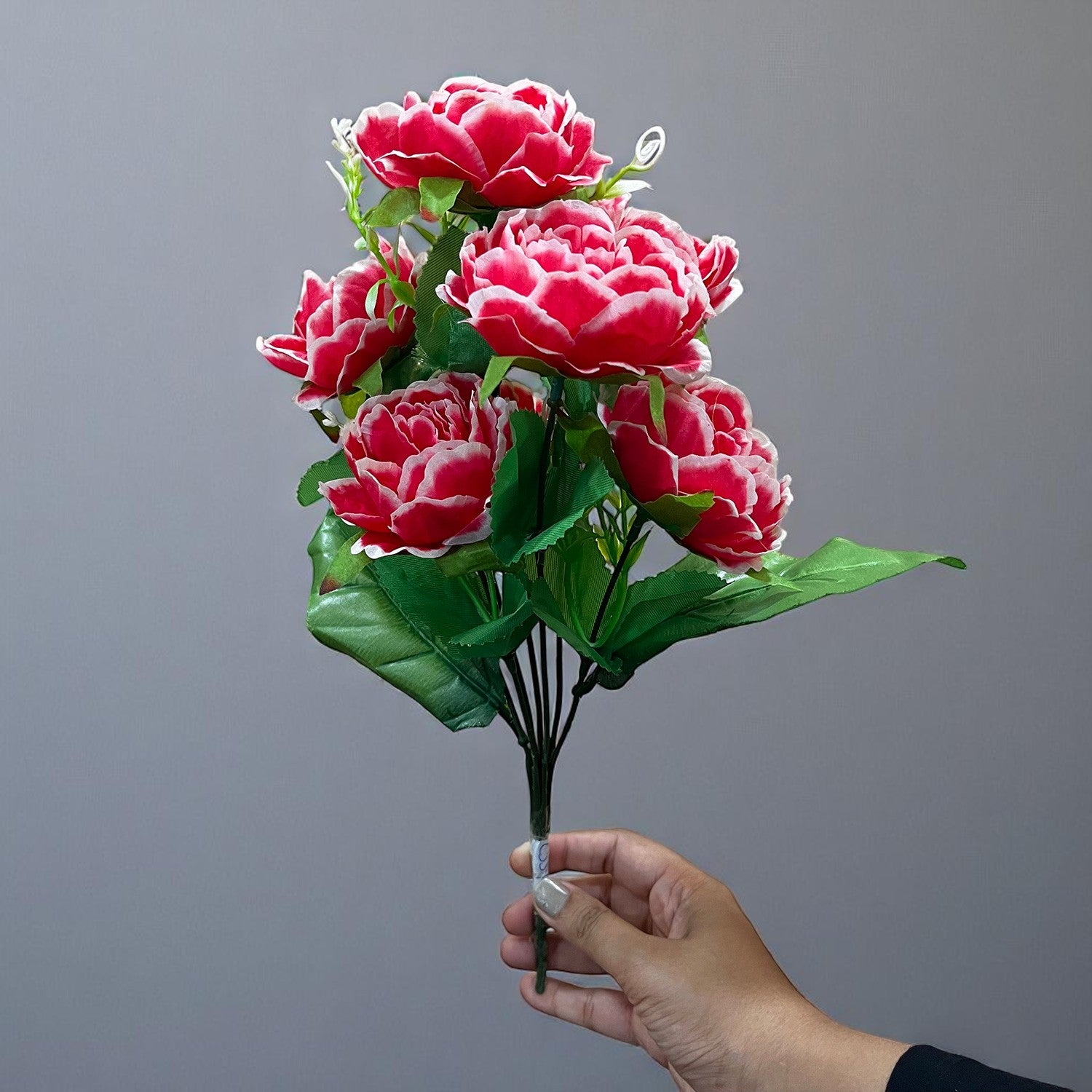 Artificial Flowers Rose Bunches for Vase Pot | Faux Flowers Stem - for Home Decor, Living Room, Office & Festivals Decoration (Vase Not Included) - 14 Inch - Apkamart #Colour_Pink