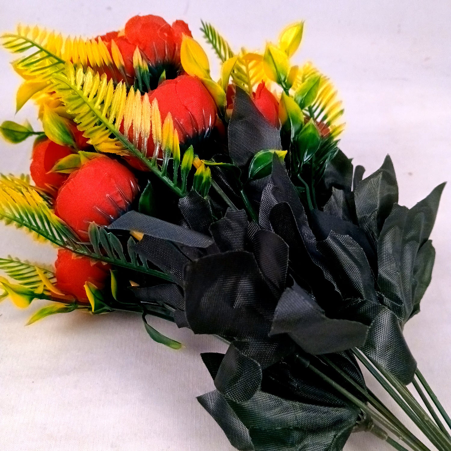 Artificial Flower Plant With Fruits | Decorative Flowers Bunch & Stems - for Table Vase, Pot, Home Decor, Living Room, Side Table Centerpiece & Festival Decoration - Apkamart #Color_Red