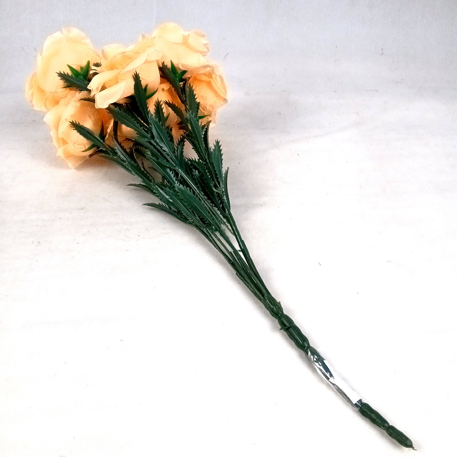 Artificial Flowers Rose Bunches for Vase Pot | Faux Flowers Stem - for Home Decor, Living Room, Office & Festivals Decoration (Vase Not Included) - 18 Inch - Apkamart #Colour_Orange