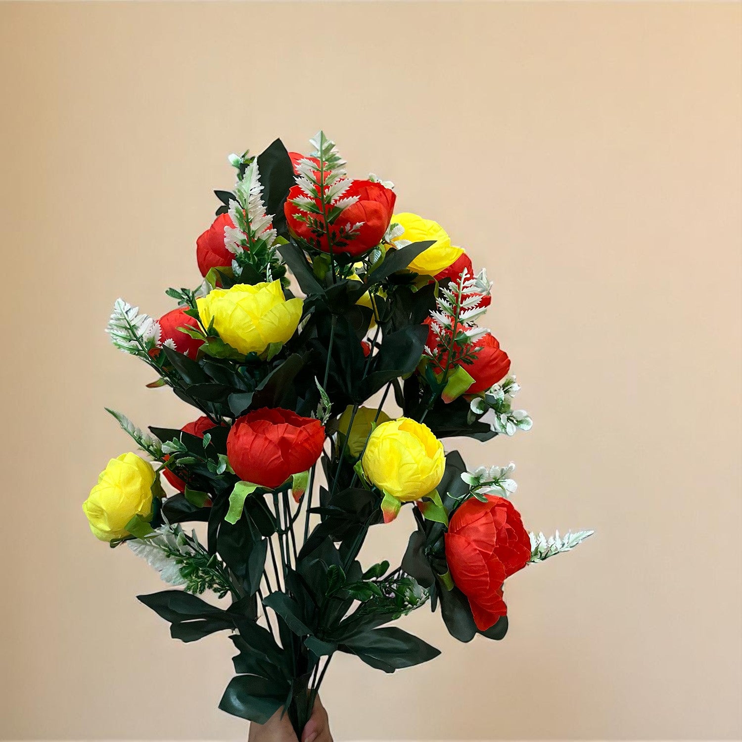 Artificial Rose Flowers Bunches for Vase Pot | Faux Flowers Stem - for Home Decor Side Table Centerpiece - 26 Inch - Apkamart #Style_Design 1