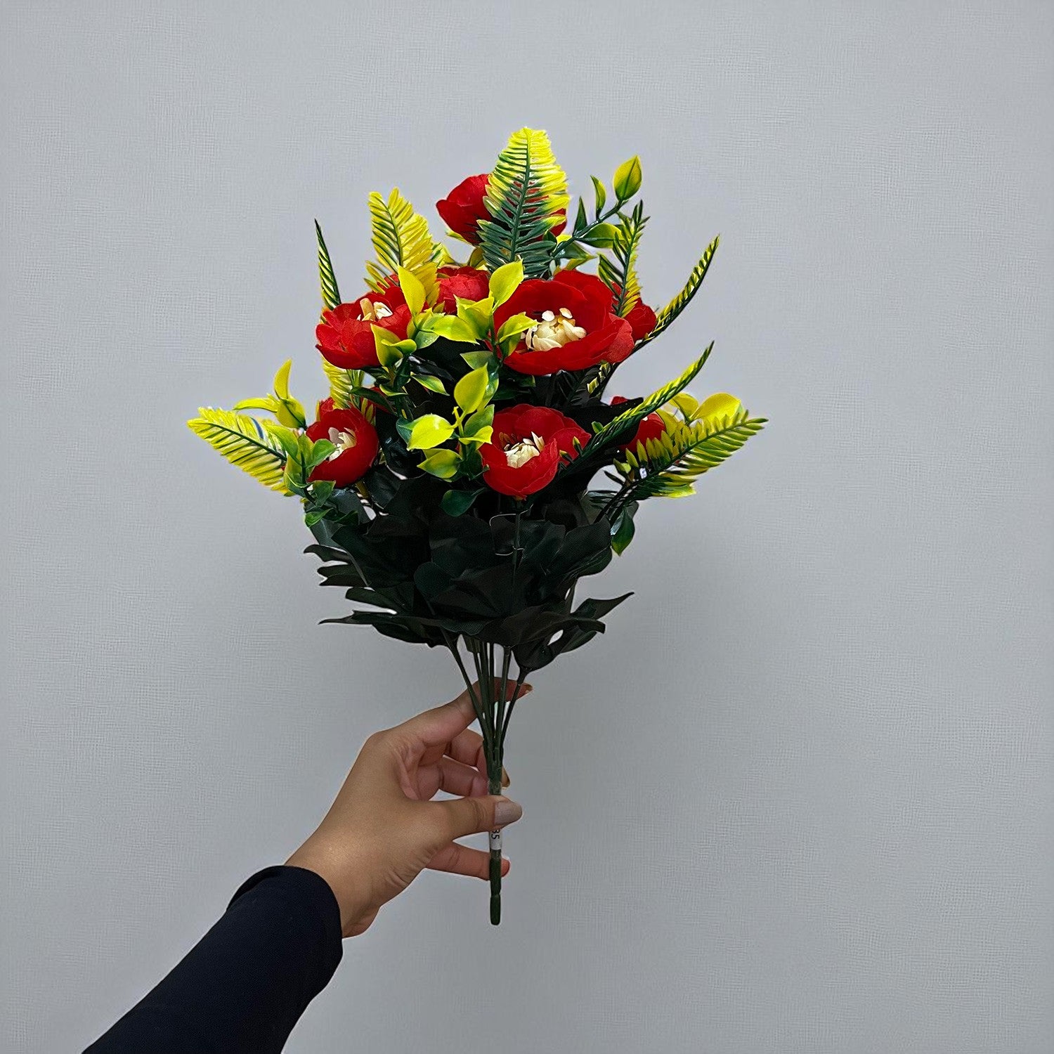 Artificial Flower Plant With Fruits | Decorative Flowers Bunch & Stems - for Table Vase, Pot, Home Decor, Living Room, Side Table Centerpiece & Festival Decoration - Apkamart #Color_Red