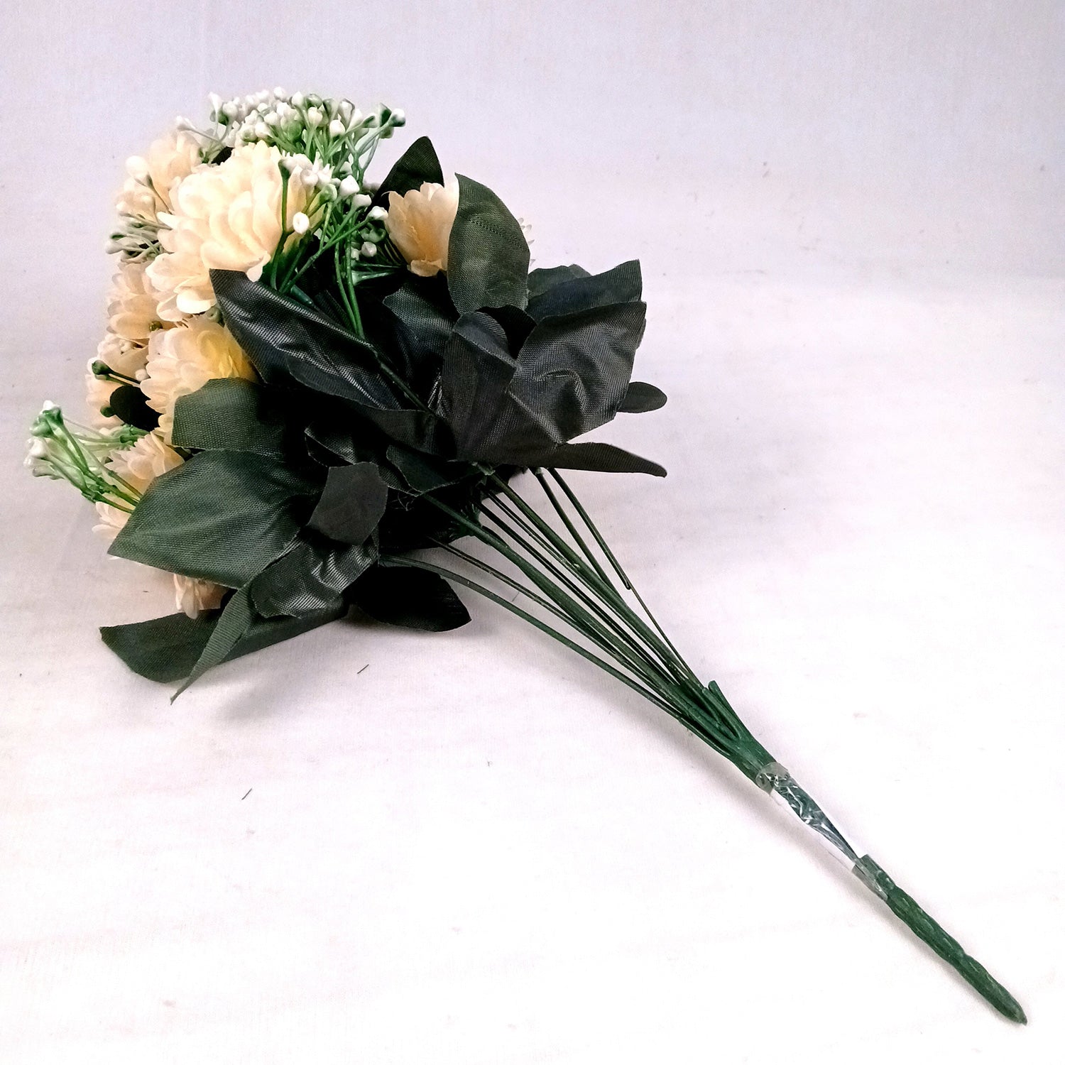 Artificial Flower Plant With Vase Pot | Decorative Flowers Bunch & Stems - for Table Vase, Pot, Home Decor, Living Room, Side Table Centerpiece & Festival Decoration - Apkamart #Colour_Orange