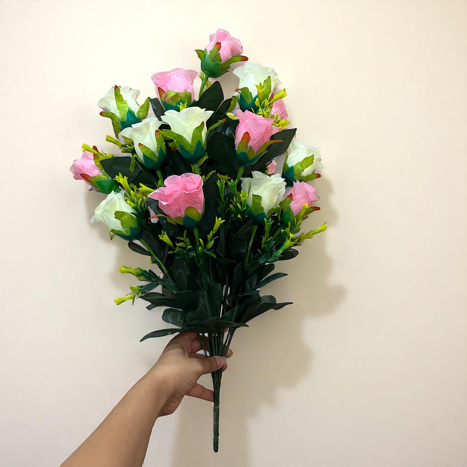 Artificial Flower Bouquets | Faux Flowers Bunch - for Table Vase, Pot, Home Decor, Living Room, Side Table Centerpiece - 29 Inch - Apkamart #Style_Design 1