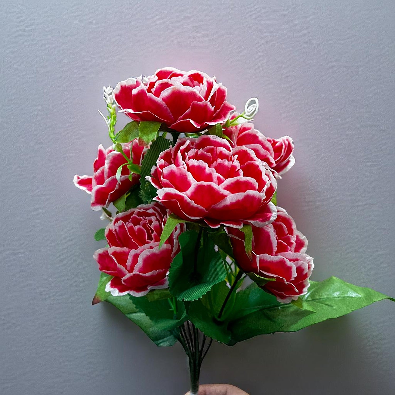 Artificial Flowers Rose Bunches for Vase Pot | Faux Flowers Stem - for Home Decor, Living Room, Office & Festivals Decoration (Vase Not Included) - 14 Inch - Apkamart #Colour_Pink