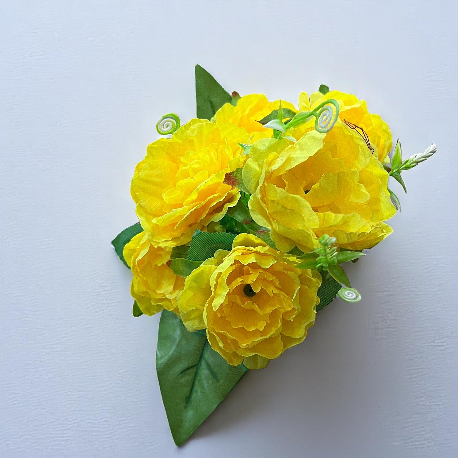 Artificial Flowers Rose Bunches for Vase Pot | Faux Flowers Stem - for Home Decor, Living Room, Office & Festivals Decoration (Vase Not Included) - 14 Inch - Apkamart #Colour_Yellow