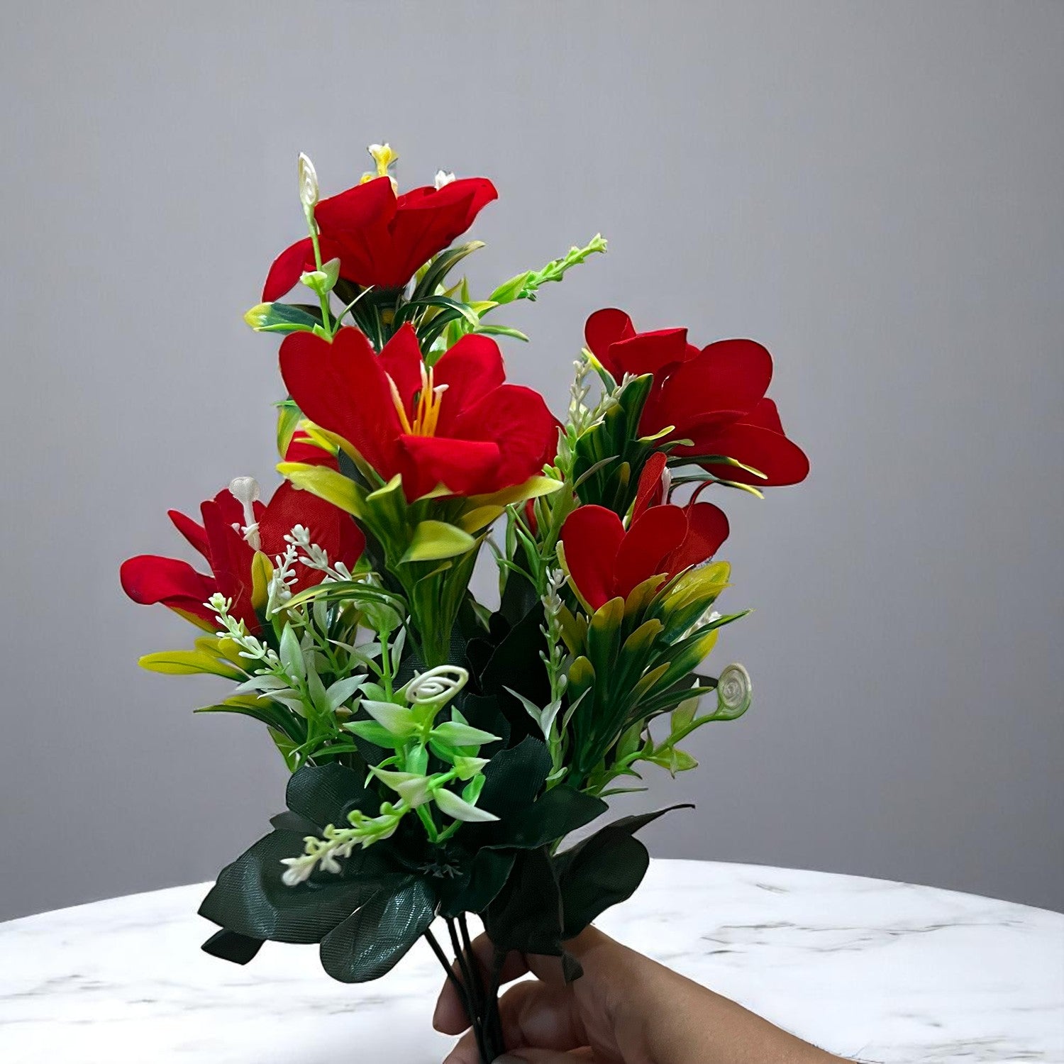 Artificial Flowers Bunches for Vase Pot | Faux Flowers Stem - for Home Decor, Living Room, Office & Festivals Decoration (Vase Not Included) - 14 Inch - Apkamart