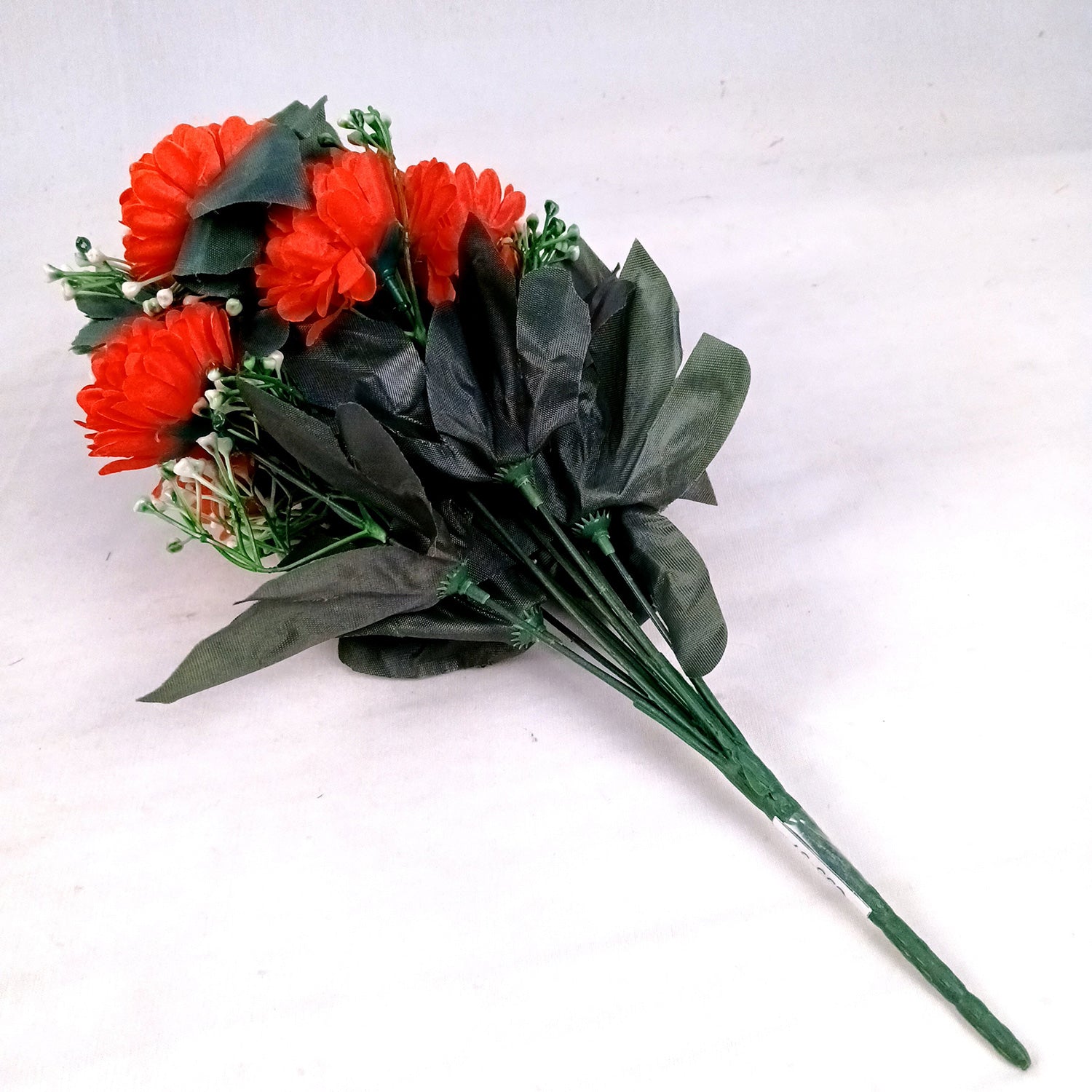 Artificial Flower Plant With Vase Pot | Decorative Flowers Bunch & Stems - for Table Vase, Pot, Home Decor, Living Room, Side Table Centerpiece & Festival Decoration - Apkamart #Colour_Red