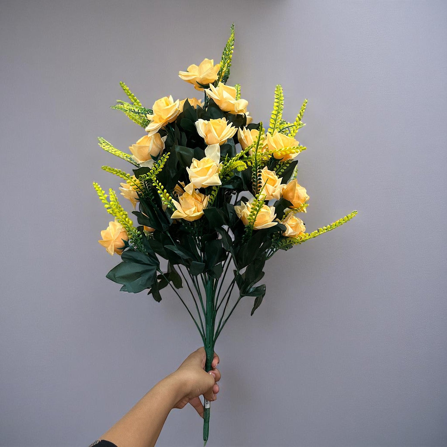 Artificial Flower Rose Bouquets | Faux Flowers Bunch - for Table Vase, Pot, Home Decor, Living Room, Side Table Centerpiece - 26 Inch - Apkamart #Colour_Orange