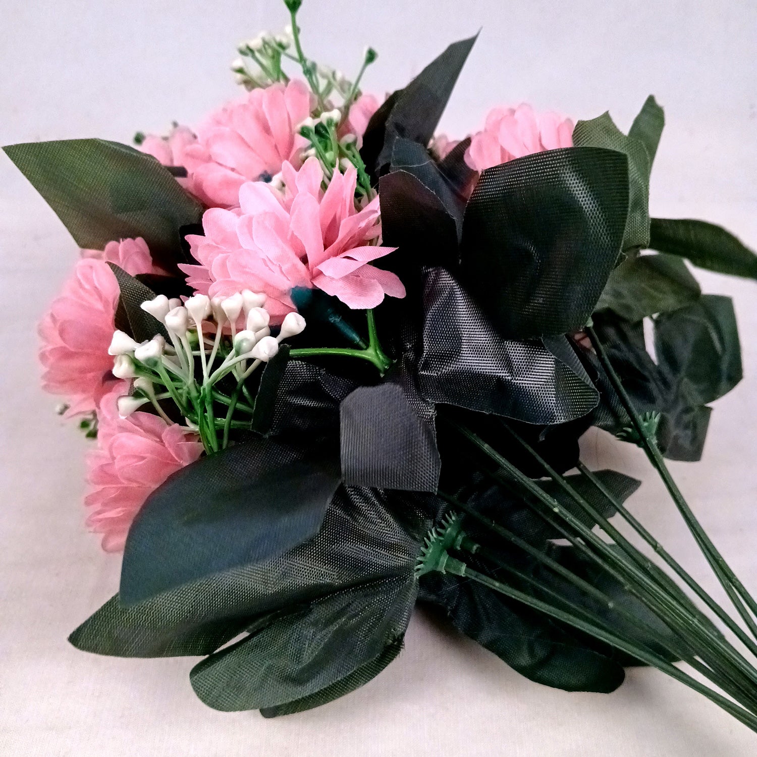 Artificial Flower Bouquet | Faux Flowers & Plants Bunch - for Table Vase, Pot, Home Decor, Living Room, Side Table Center piece Decoration - Apkamart #Color_Pink