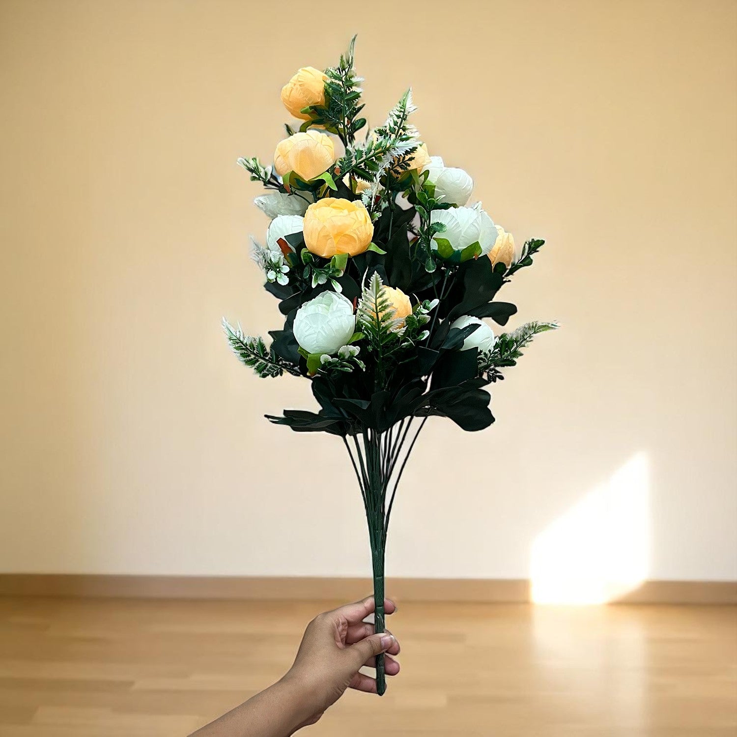 Artificial Rose Flowers With Pot | Faux Flowers Bunch - for Home Decor, Living Room, Side Table, Centerpiece - 26 Inch - Apkamart #Style_Design 2