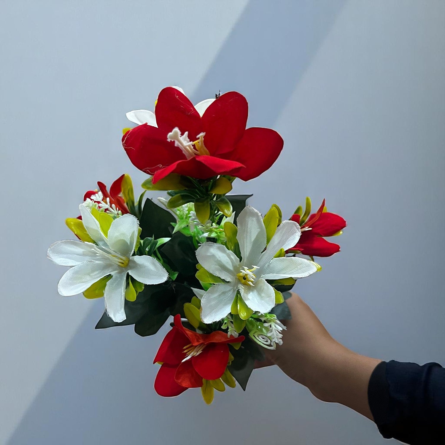 Artificial Flowers Sticks for Vase Pot | Faux Flowers Bunch / Bouquet  - for Home Decor, Living Room, Wedding & Party Decoration (Vase Not Included) - 15 Inch - Apkamart