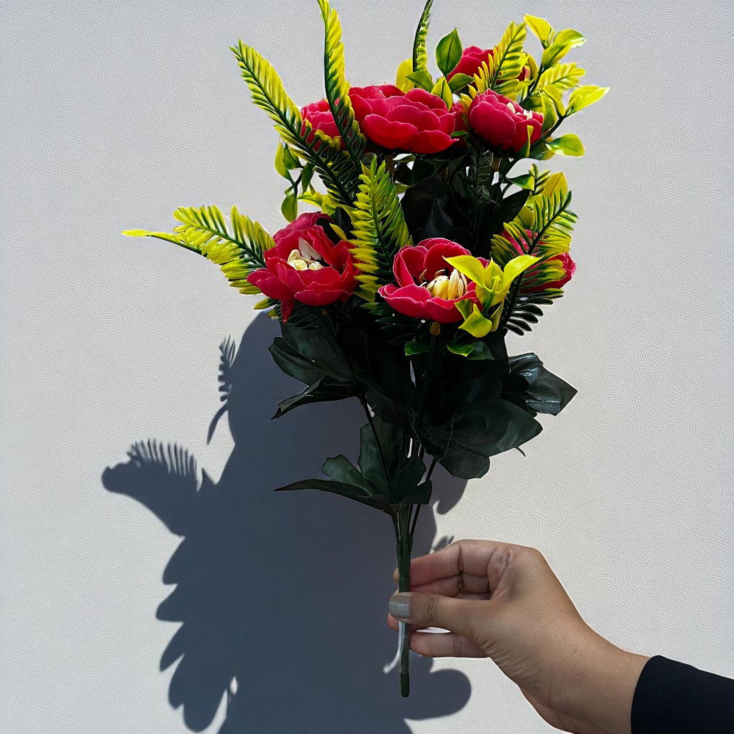 Artificial Flower Plant With Fruits | Decorative Flowers Bunch & Stems - for Table Vase, Pot, Home Decor, Living Room, Side Table Centerpiece & Festival Decoration - Apkamart #Color_Pink