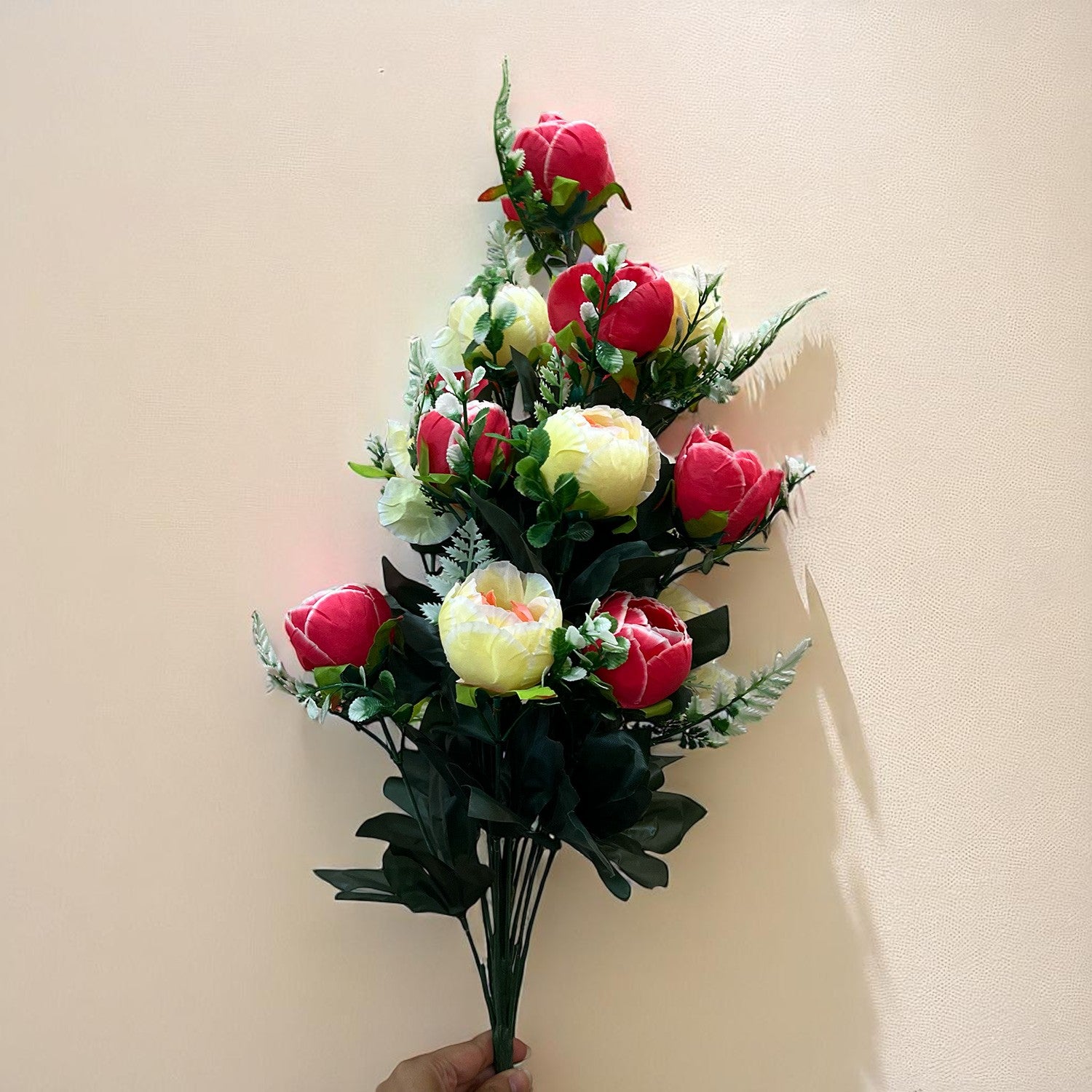 Artificial Rose Flowers Bunches for Vase Pot | Faux Flowers Stem - for Home Decor Side Table Centerpiece - 26 Inch - Apkamart #Style_Design 3