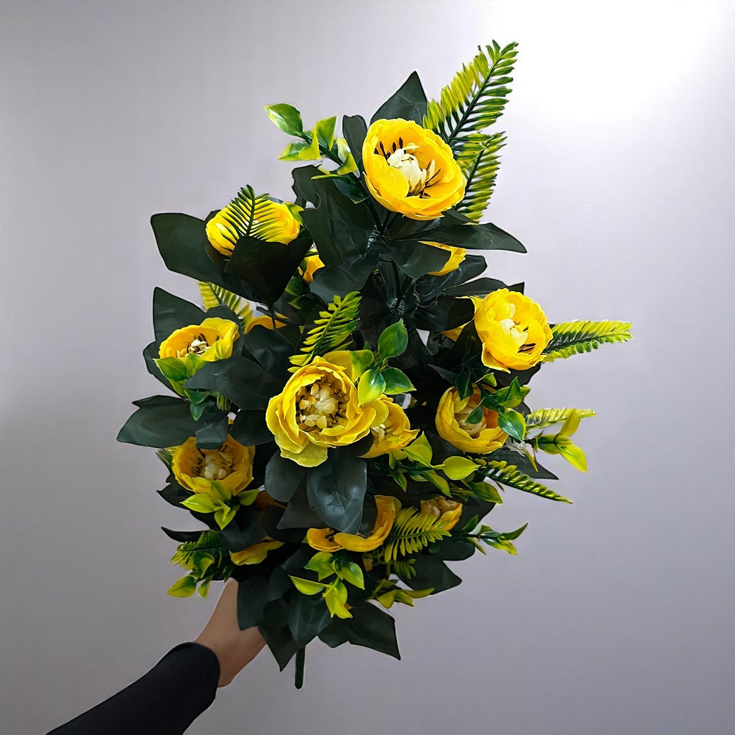 Artificial Flower Bouquets | Fake Flowers Bunch / Sticks - for Vase, Home, Bedroom, Balcony, Office Corner, Living Room (Vase Not Included) - 26 Inch - Apkamart #Colour_Yellow
