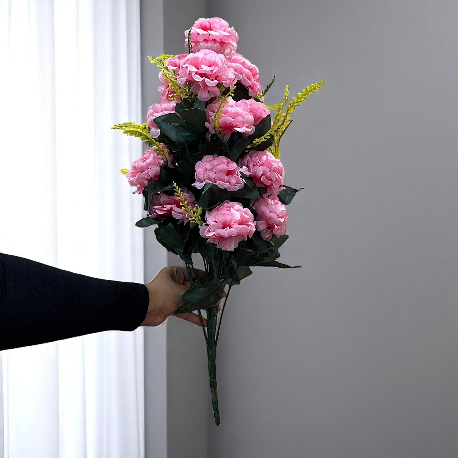 Artificial Flowers Carnation Bunches | Faux Flower Sticks - for Home Decor, Living Room, Office & Festivals Decoration (Vase Not Included) - 27 Inch - Apkamart #Colour_Pink