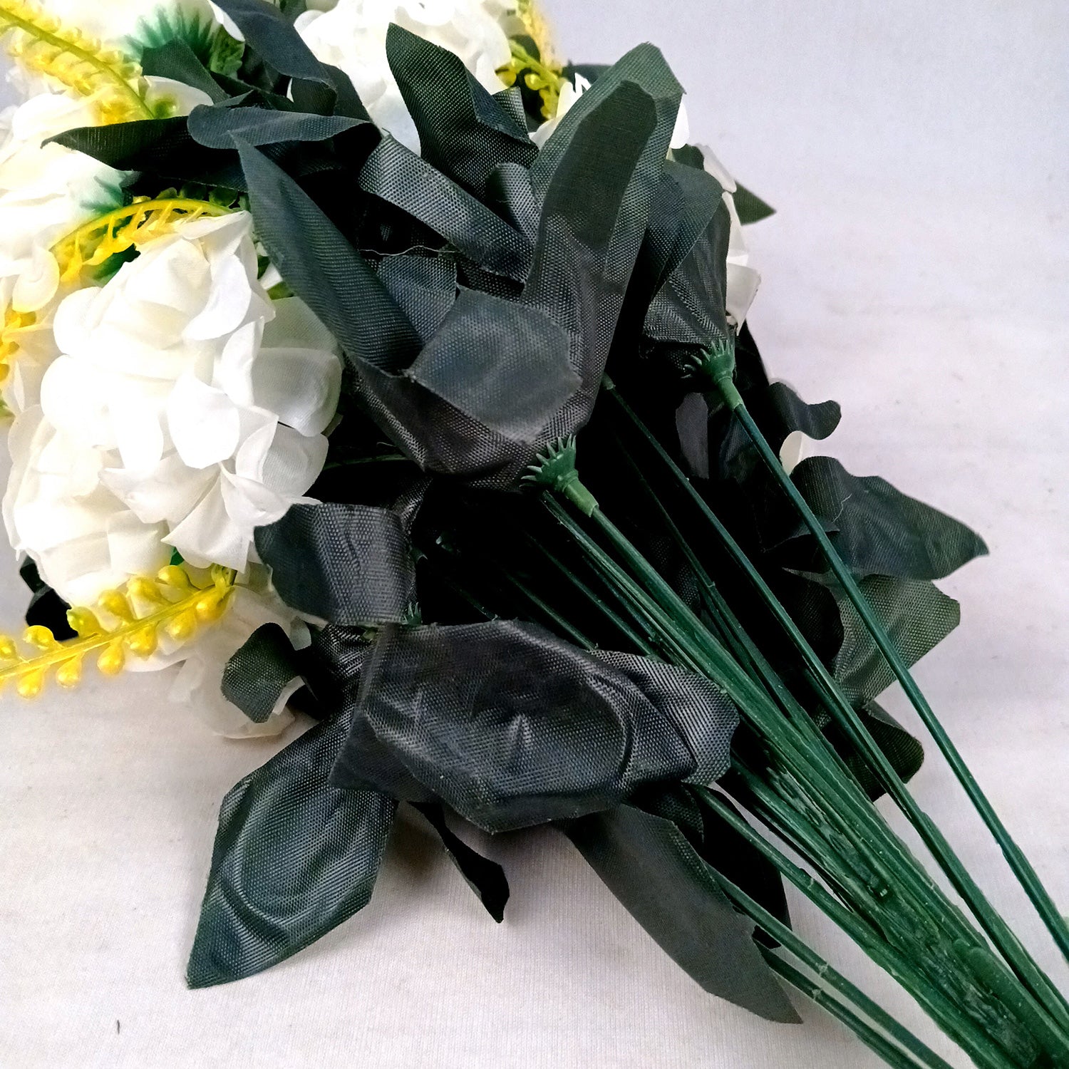 Artificial Flowers Carnation Bunches | Faux Flower Sticks - for Home Decor, Living Room, Office & Festivals Decoration (Vase Not Included) - 27 Inch - Apkamart #Colour_White