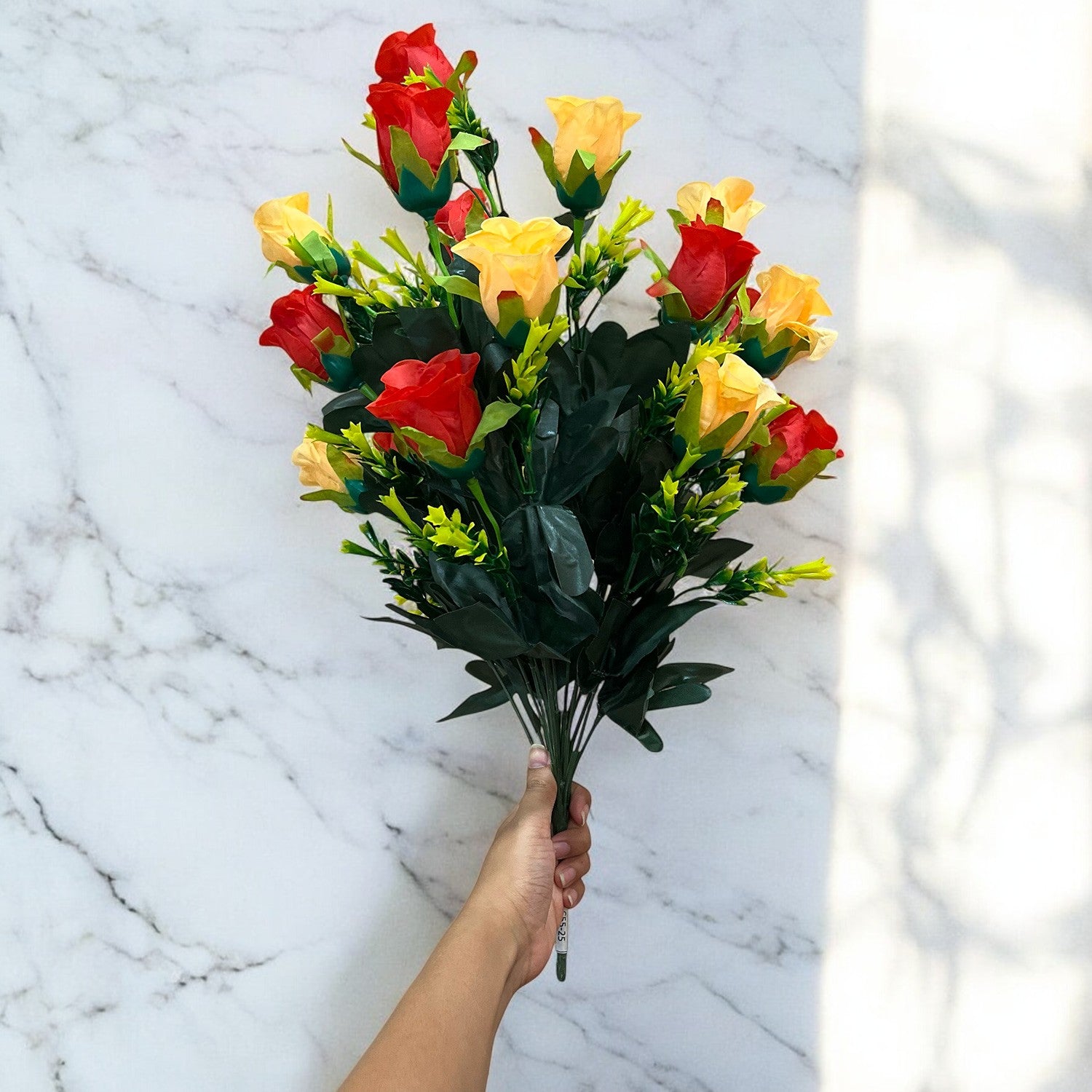 Artificial Flower Bouquets | Faux Flowers Bunch - for Table Vase, Pot, Home Decor, Living Room, Side Table Centerpiece - 29 Inch - Apkamart #Style_Design 2