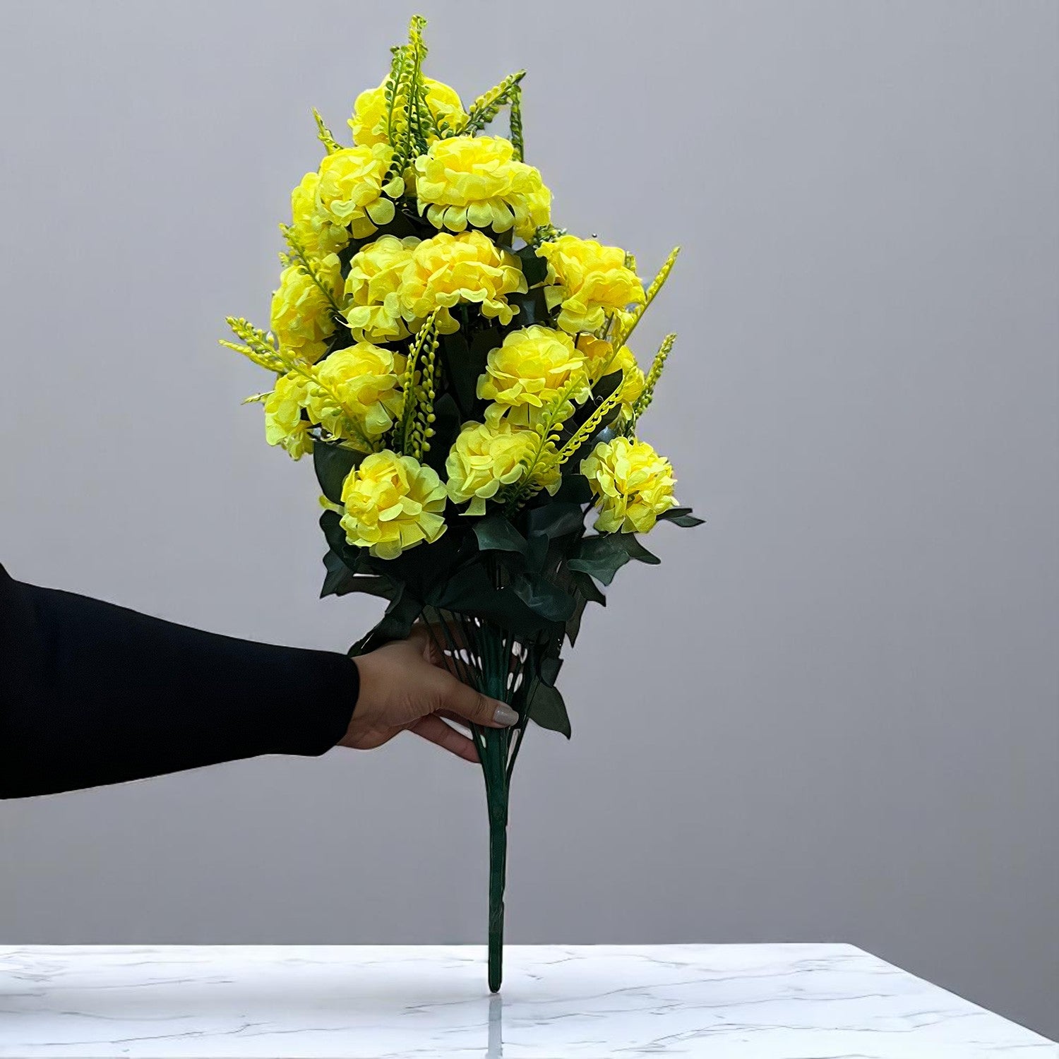 Artificial Flowers for Home Decoration - With Metal Stand - For Wall Hanging - Apkamart #Colour_Yellow