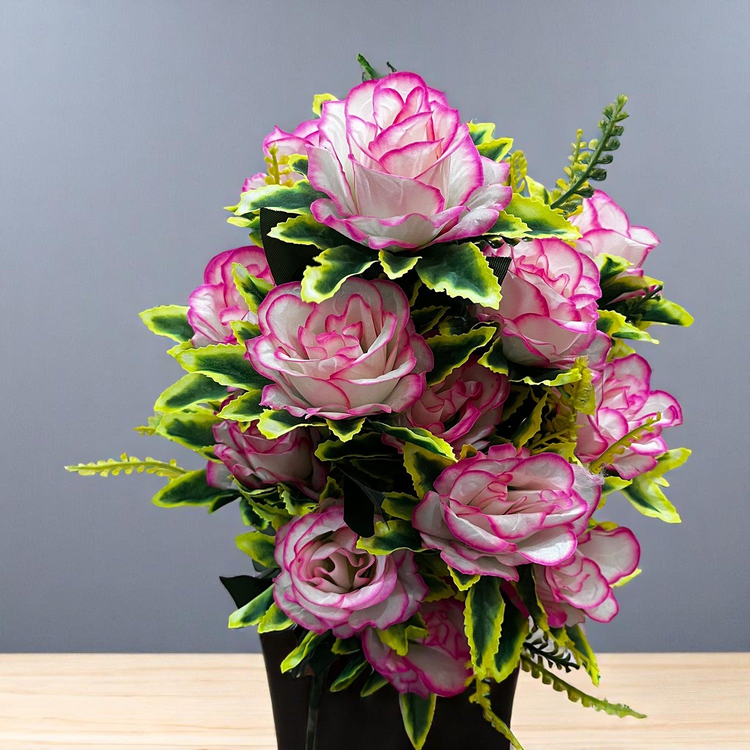 Artificial Flowers Rose Sticks | Faux Flowers Bunch - for Home Decor, Living Room, Office & Festivals Decoration (Vase Not Included) - 27 Inch - Apkamart #Colour_Pink