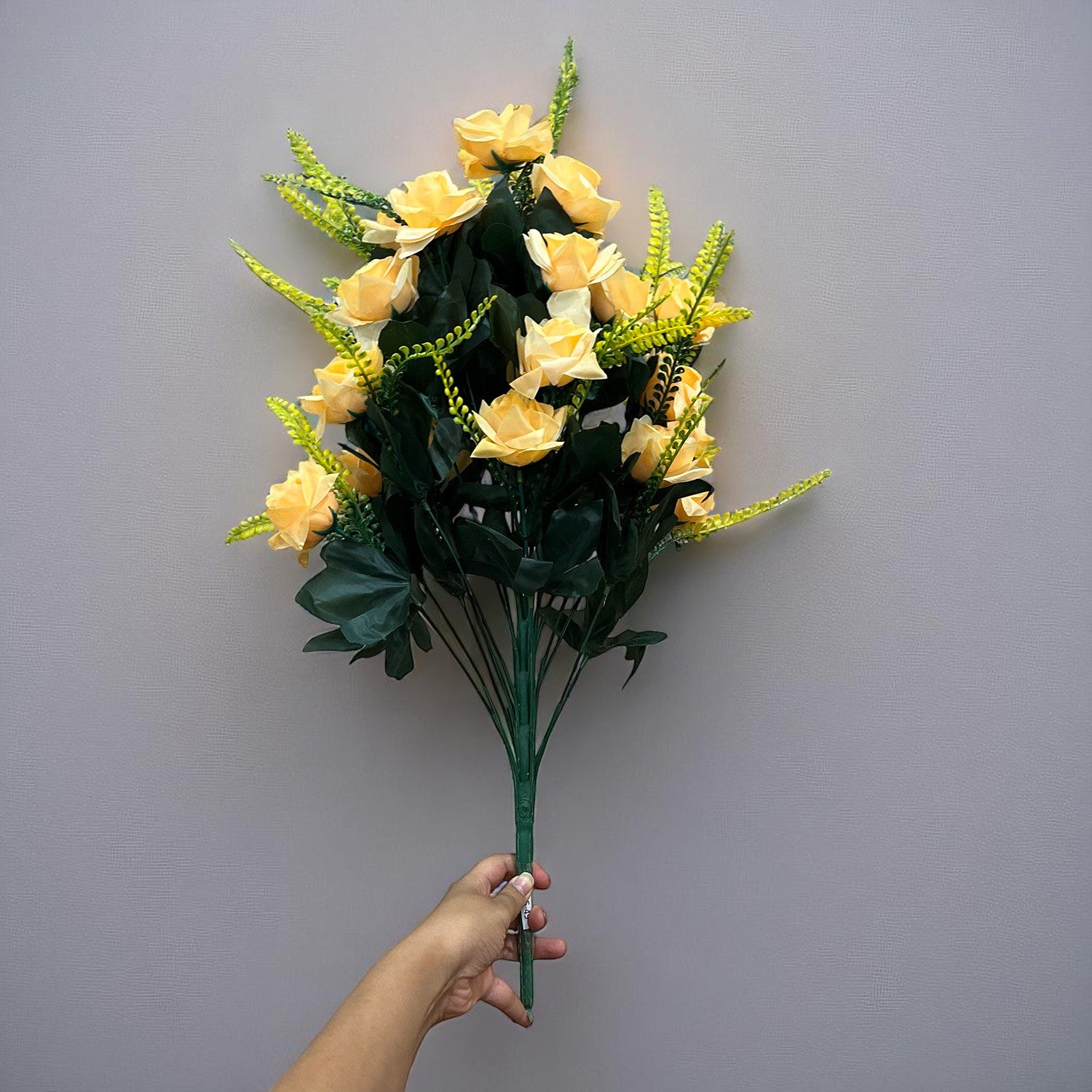 Artificial Flower Rose Bouquets | Faux Flowers Bunch - for Table Vase, Pot, Home Decor, Living Room, Side Table Centerpiece - 26 Inch - Apkamart #Colour_Orange