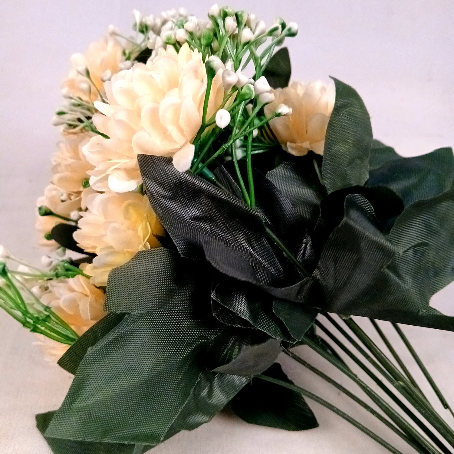 Artificial Flower Plant With Vase Pot | Decorative Flowers Bunch & Stems - for Table Vase, Pot, Home Decor, Living Room, Side Table Centerpiece & Festival Decoration - Apkamart #Colour_Orange