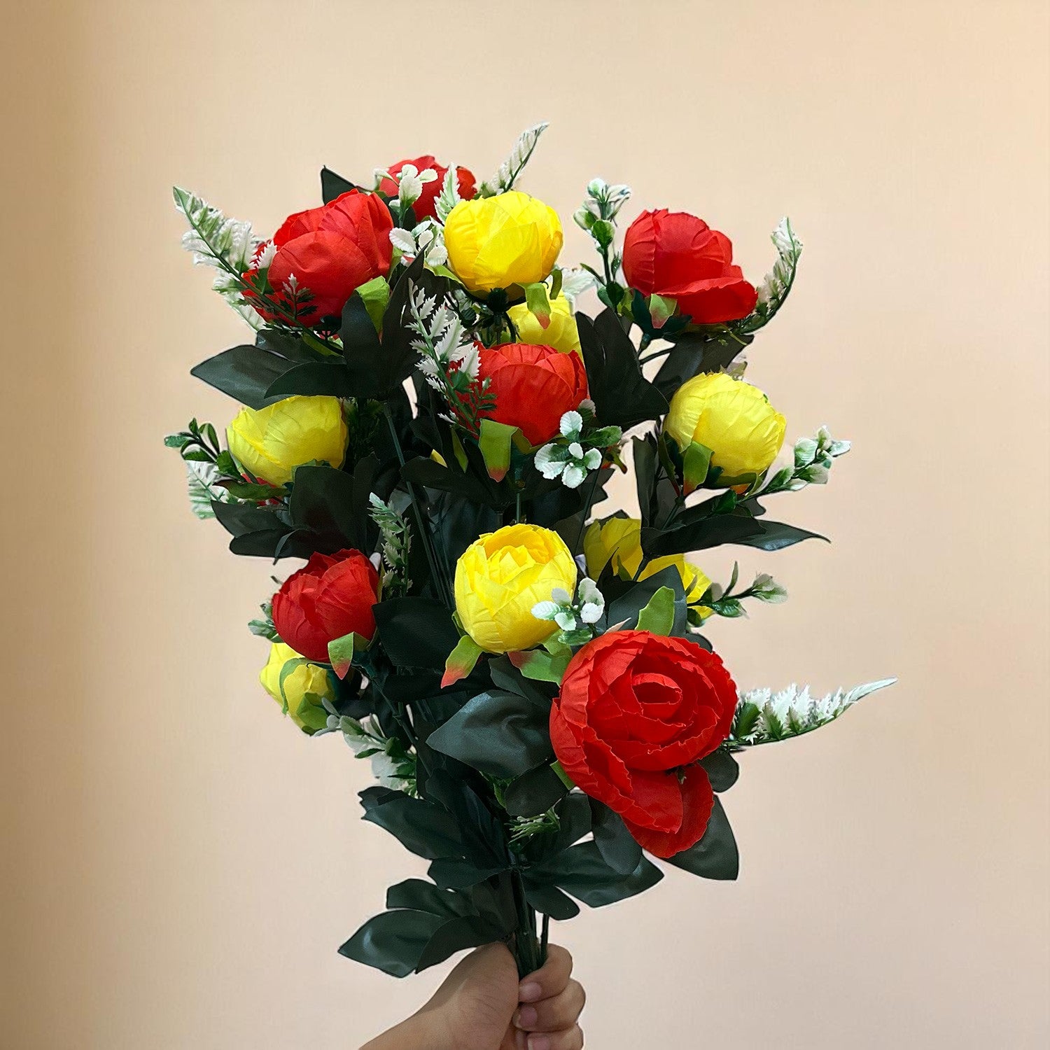 Artificial Rose Flowers Bunches for Vase Pot | Faux Flowers Stem - for Home Decor Side Table Centerpiece - 26 Inch - Apkamart #Style_Design 1