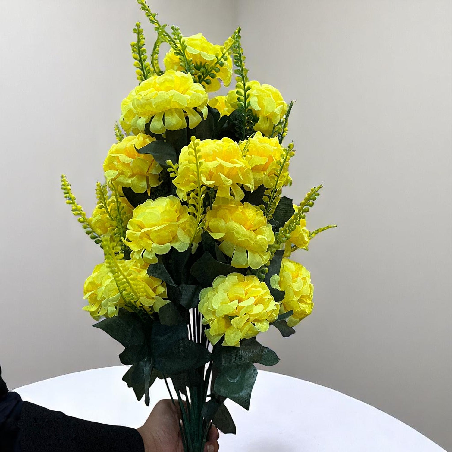 Artificial Flowers for Home Decoration - With Metal Stand - For Wall Hanging - Apkamart #Colour_Yellow