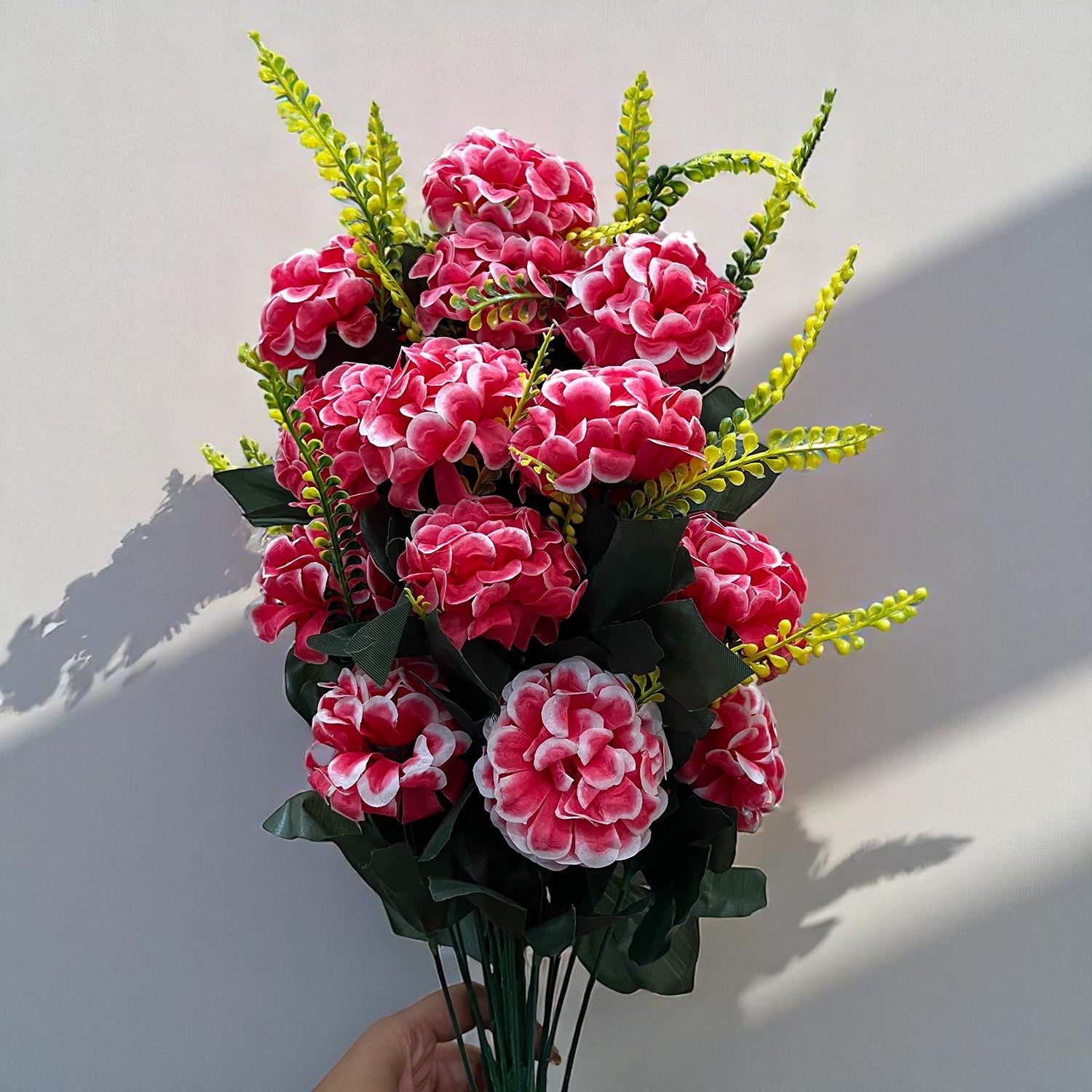 Artificial Flowers for Home Decoration - With Metal Stand - For Wall Hanging - Apkamart #Colour_Pink