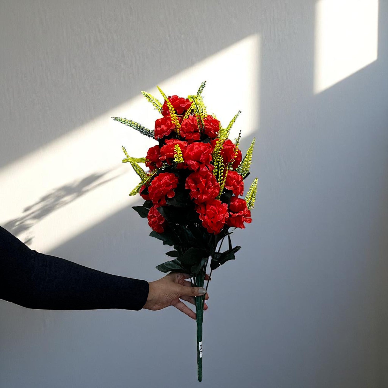 Artificial Flowers Carnation Bunches | Faux Flower Bouquet / Sticks - for Home Decor, Living Room, Office & Festivals Decoration (Vase Not Included) - 27 Inch - Apkamart #Colour_Red