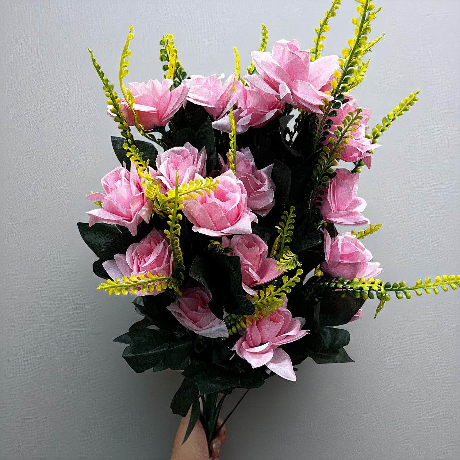 Artificial Flowers for Home Decoration -With Metal Stand - For Home & Wall Decor - 26 Inch _Apkamart