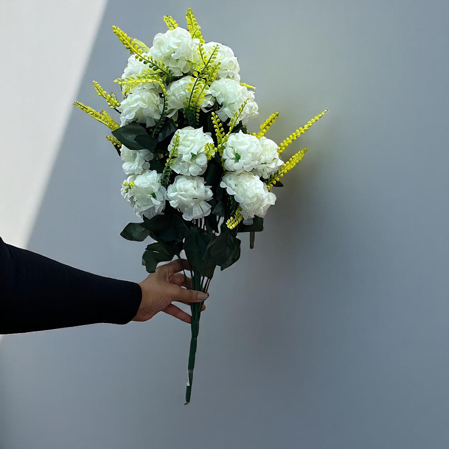 Artificial Flowers Carnation Bunches | Faux Flower Sticks - for Home Decor, Living Room, Office & Festivals Decoration (Vase Not Included) - 27 Inch - Apkamart #Colour_White