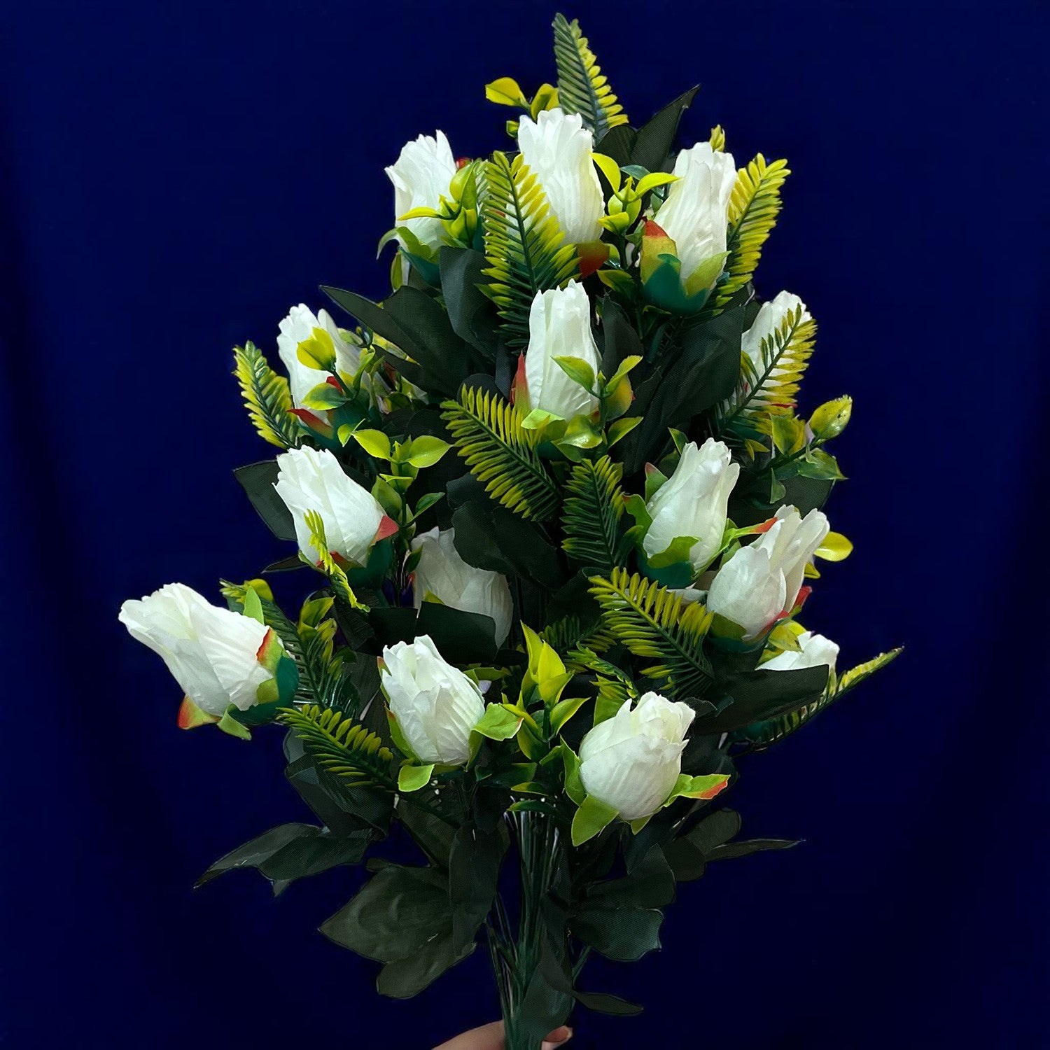 Artificial Flower Rose Bouquets | Fake Flowers Bunch - For Vase, Pot, Home, Bedroom, Balcony, Office Corner, Living Room - 26 Inch - Apkamart #Colour_White