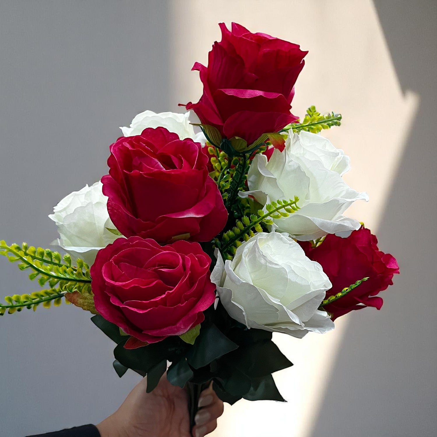 Artificial Flower Wall Hanging | Fake Creeper Flowers With Metal Stand Wall Mount - for Home Decor, Living Room, Balcony, Entrance Decoration - Apkamart #Style_Design 1