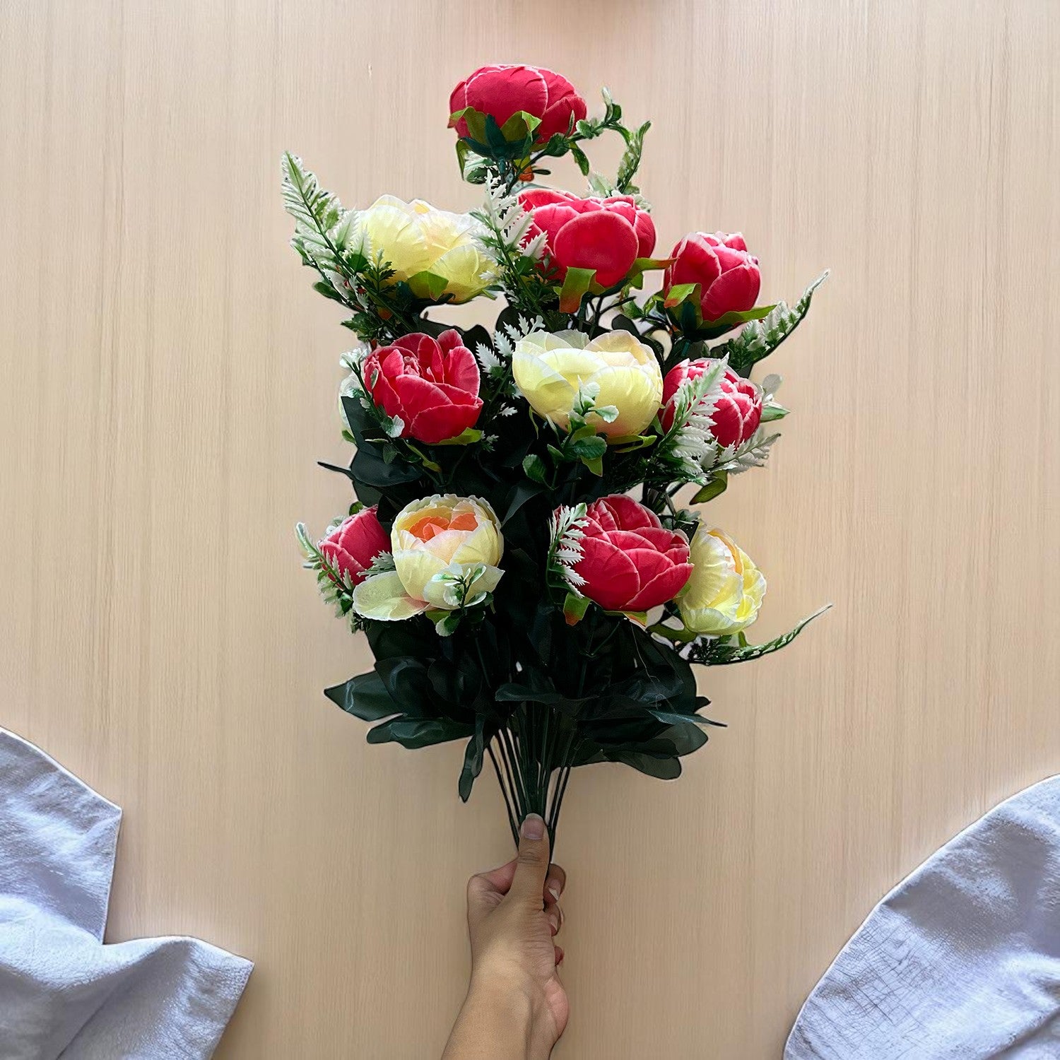 Artificial Rose Flowers Bunches for Vase Pot | Faux Flowers Stem - for Home Decor Side Table Centerpiece - 26 Inch - Apkamart #Style_Design 3